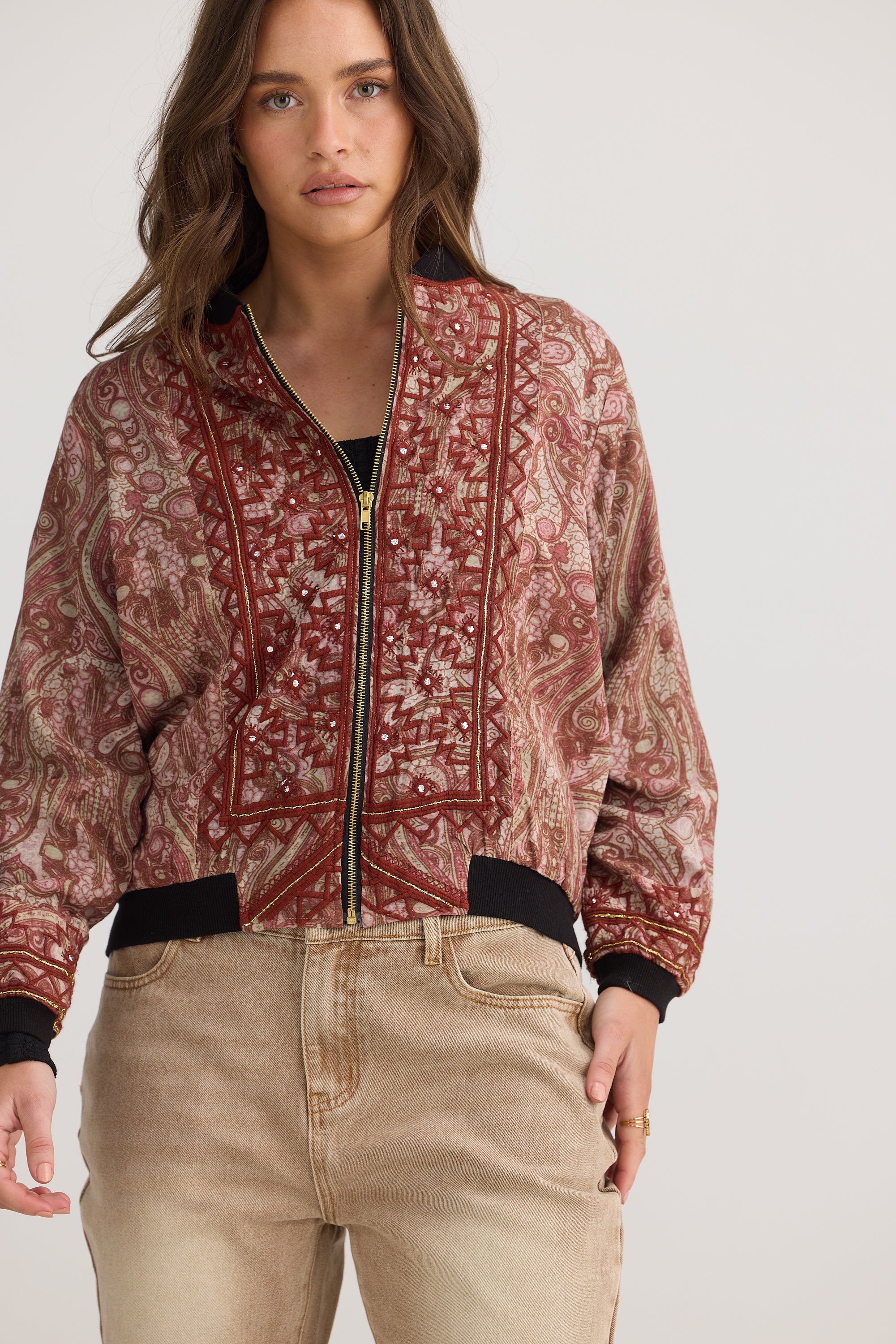 Florence Bomber Jacket - Vintage Paisley-Jackets, Coats & Vests-Talisman-The Bay Room