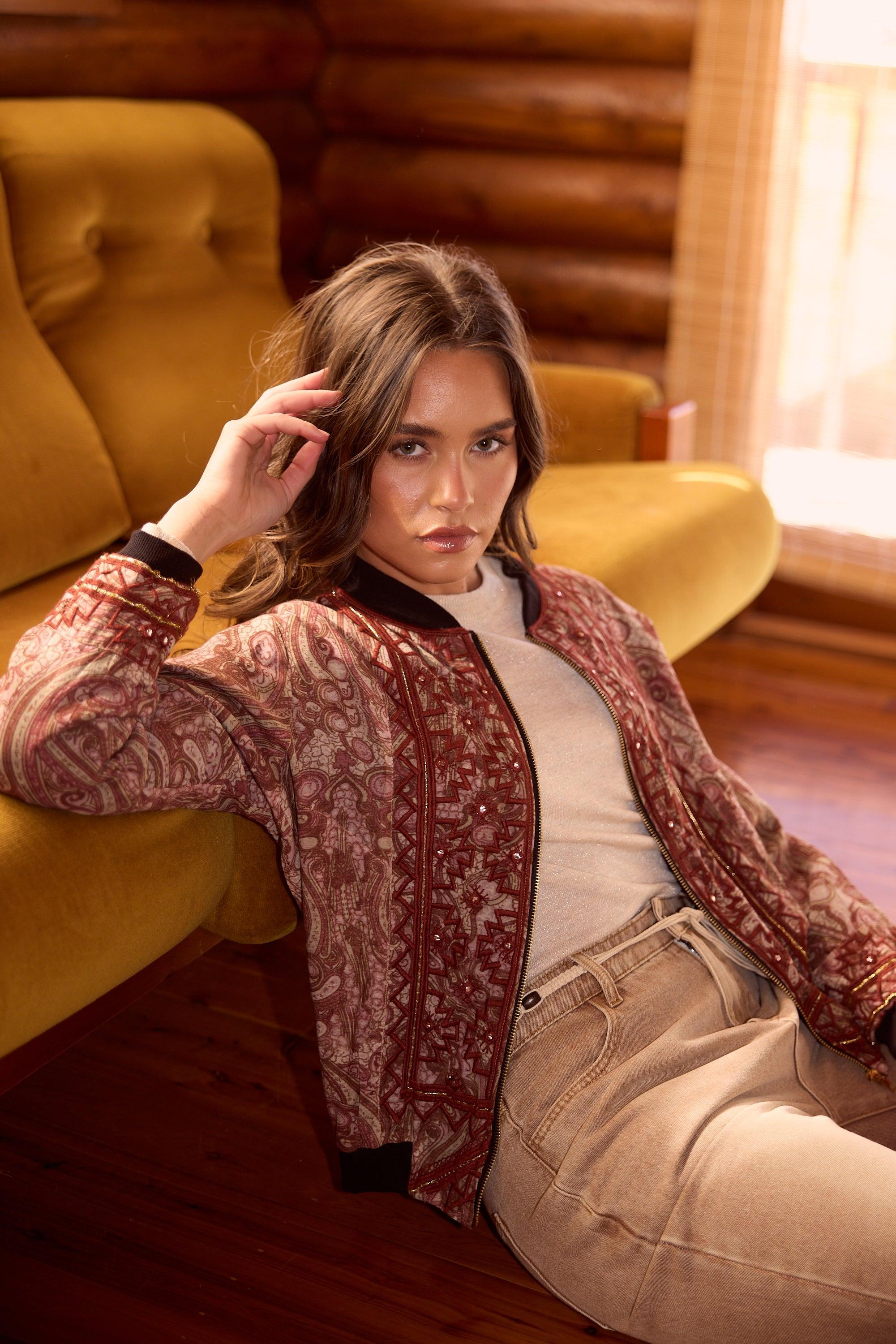 Florence Bomber Jacket - Vintage Paisley-Jackets, Coats & Vests-Talisman-The Bay Room