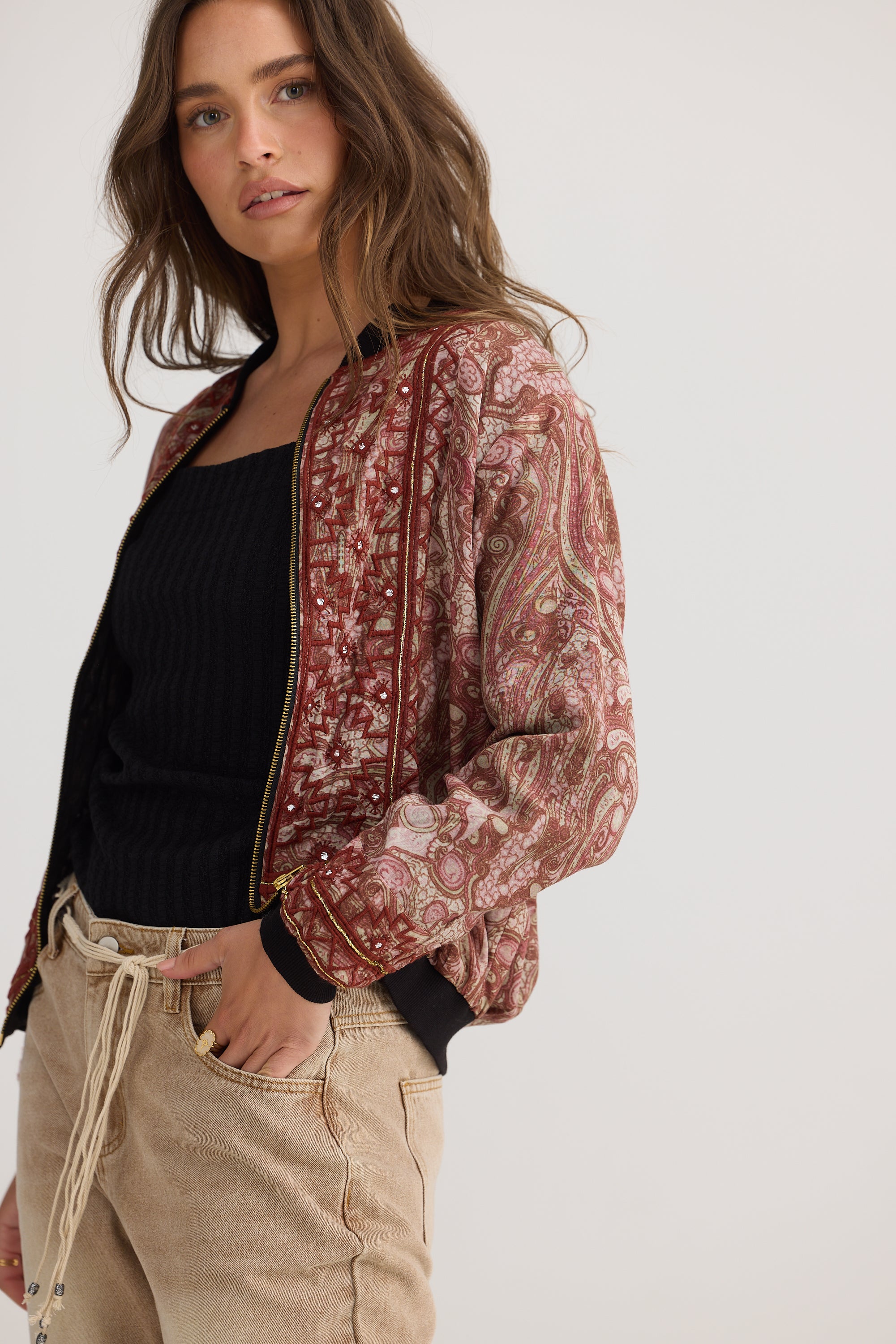 Florence Bomber Jacket - Vintage Paisley-Jackets, Coats & Vests-Talisman-The Bay Room
