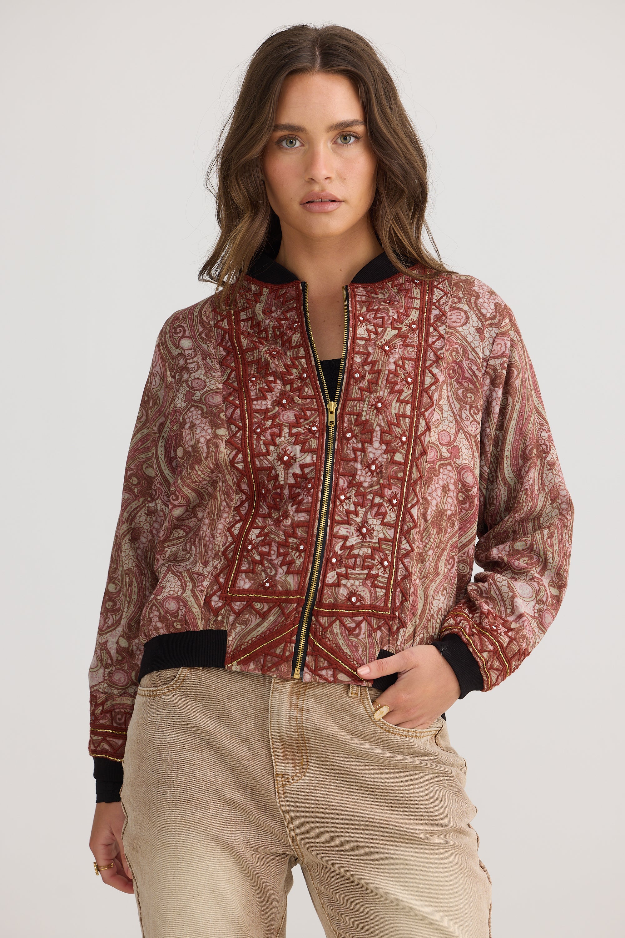 Florence Bomber Jacket - Vintage Paisley-Jackets, Coats & Vests-Talisman-The Bay Room