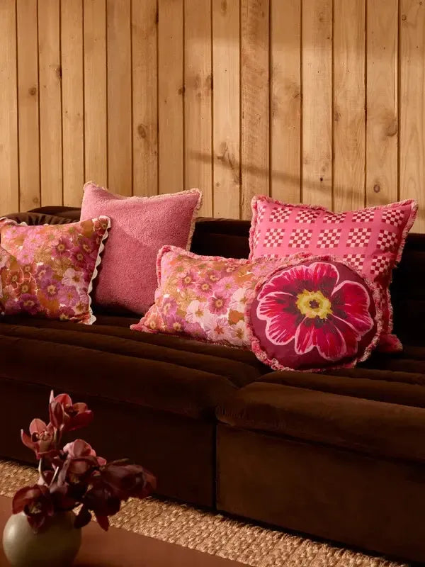 Floriana Pink 45cm Round Cushion-Soft Furnishings-Bonnie & Neil-The Bay Room