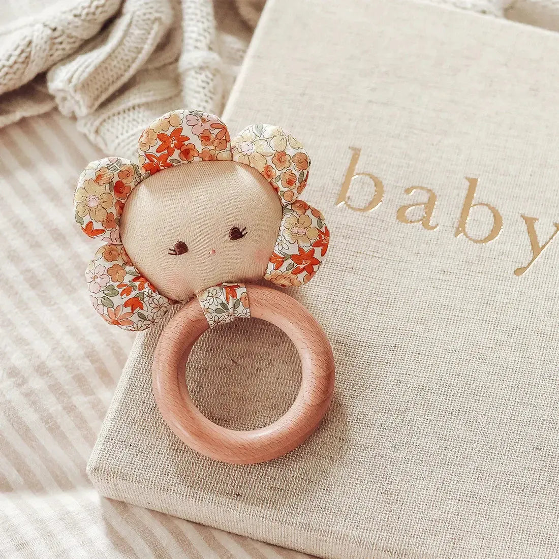 Flower Baby Teether Rattle - Sweet Marigold-Toys-Alimrose-The Bay Room
