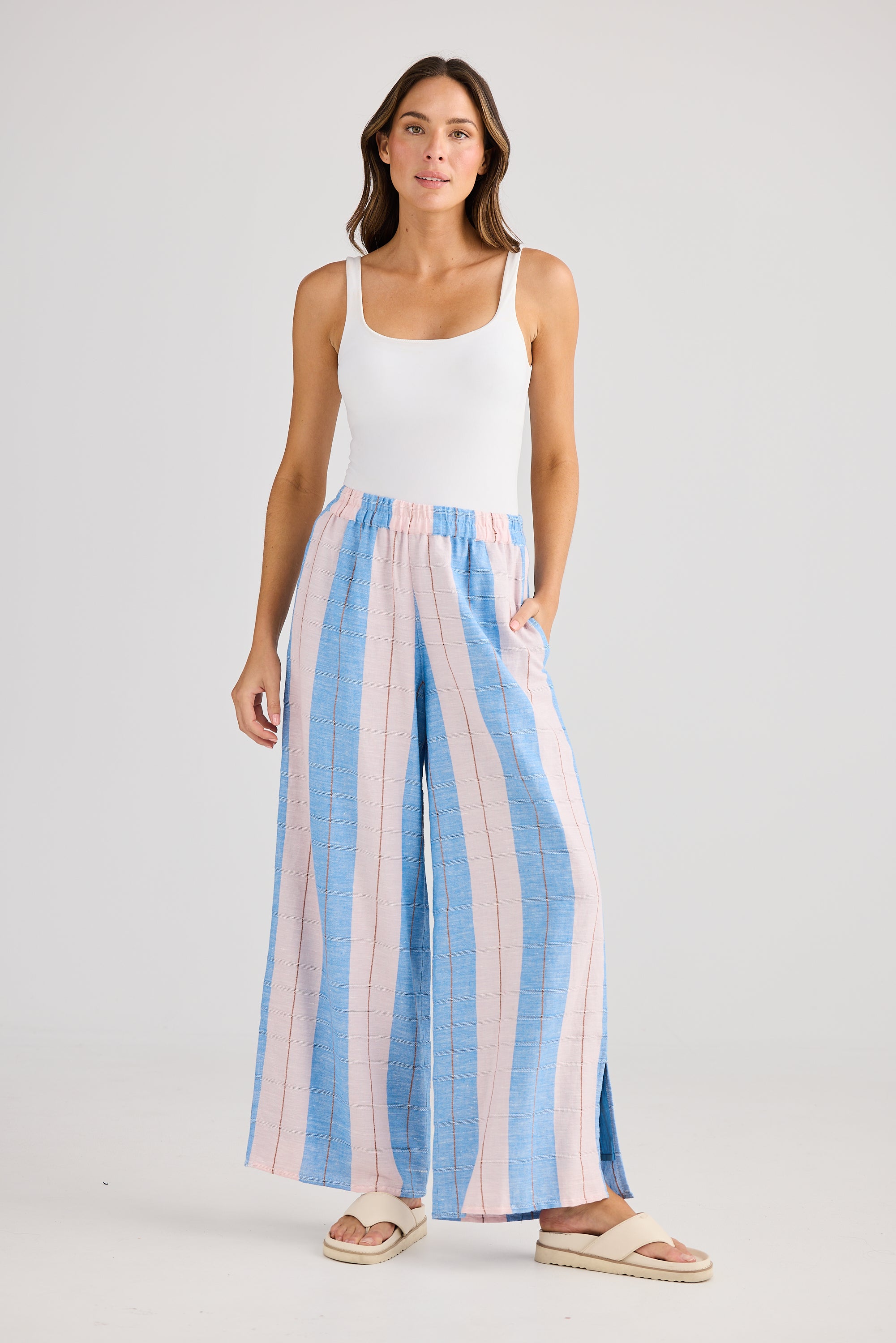 Fly Away Pant - Blue Multi Stripe-Holiday-The Bay Room