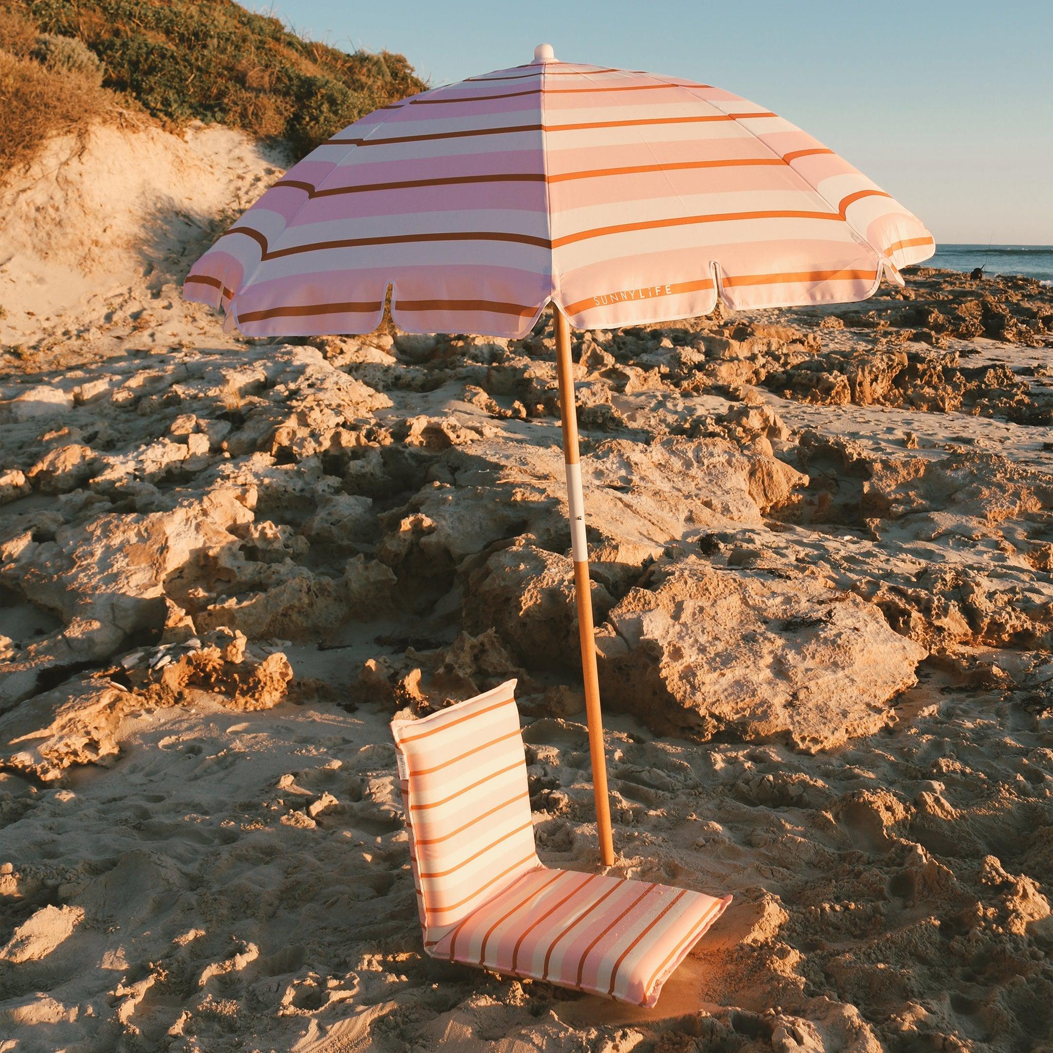 Folding Seat Summer Stripe Strawberry Sorbet-Travel & Outdoors-Sunny Life-The Bay Room