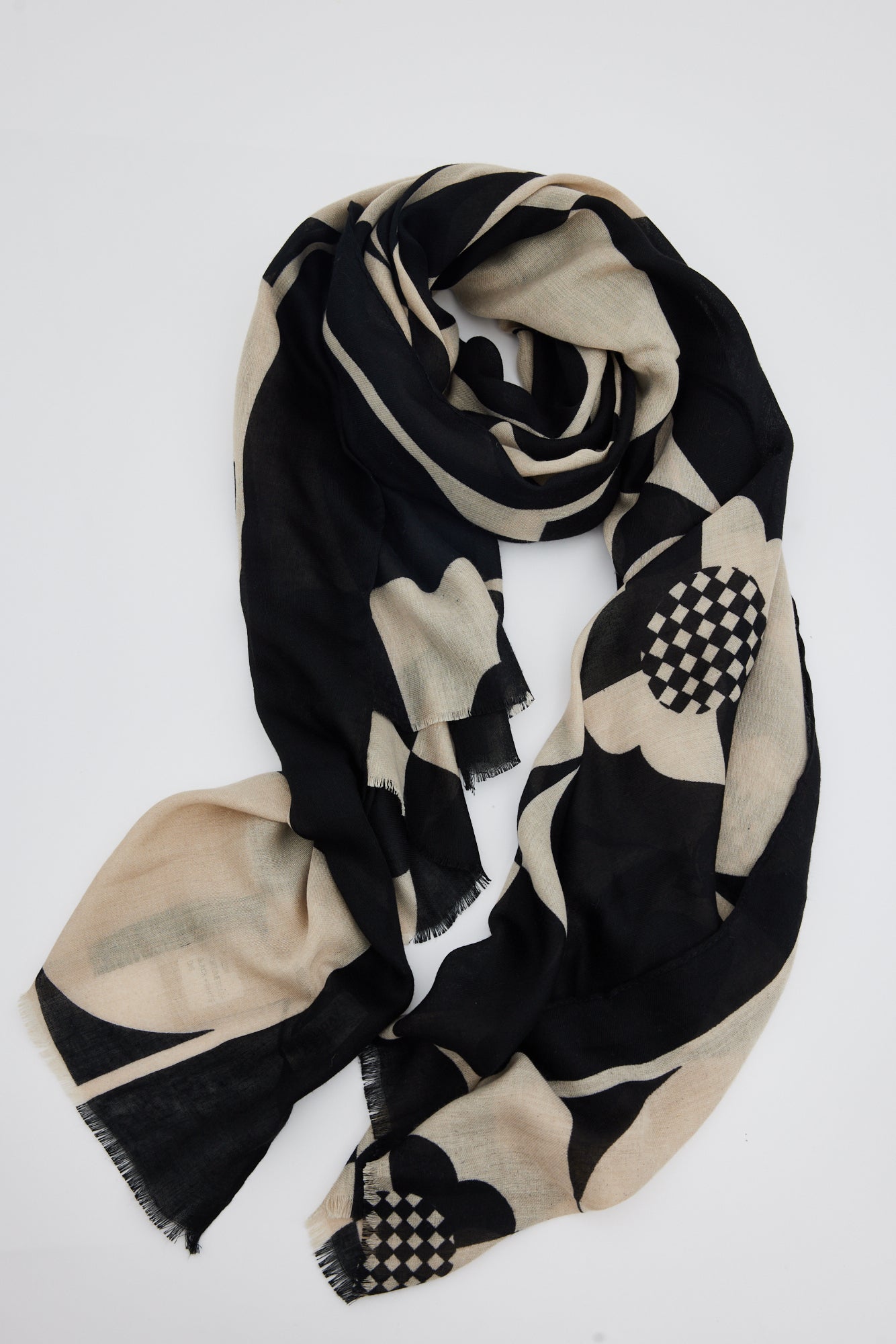 Fortune Scarf - Black/White-Scarves, Belts & Gloves-Holiday-The Bay Room