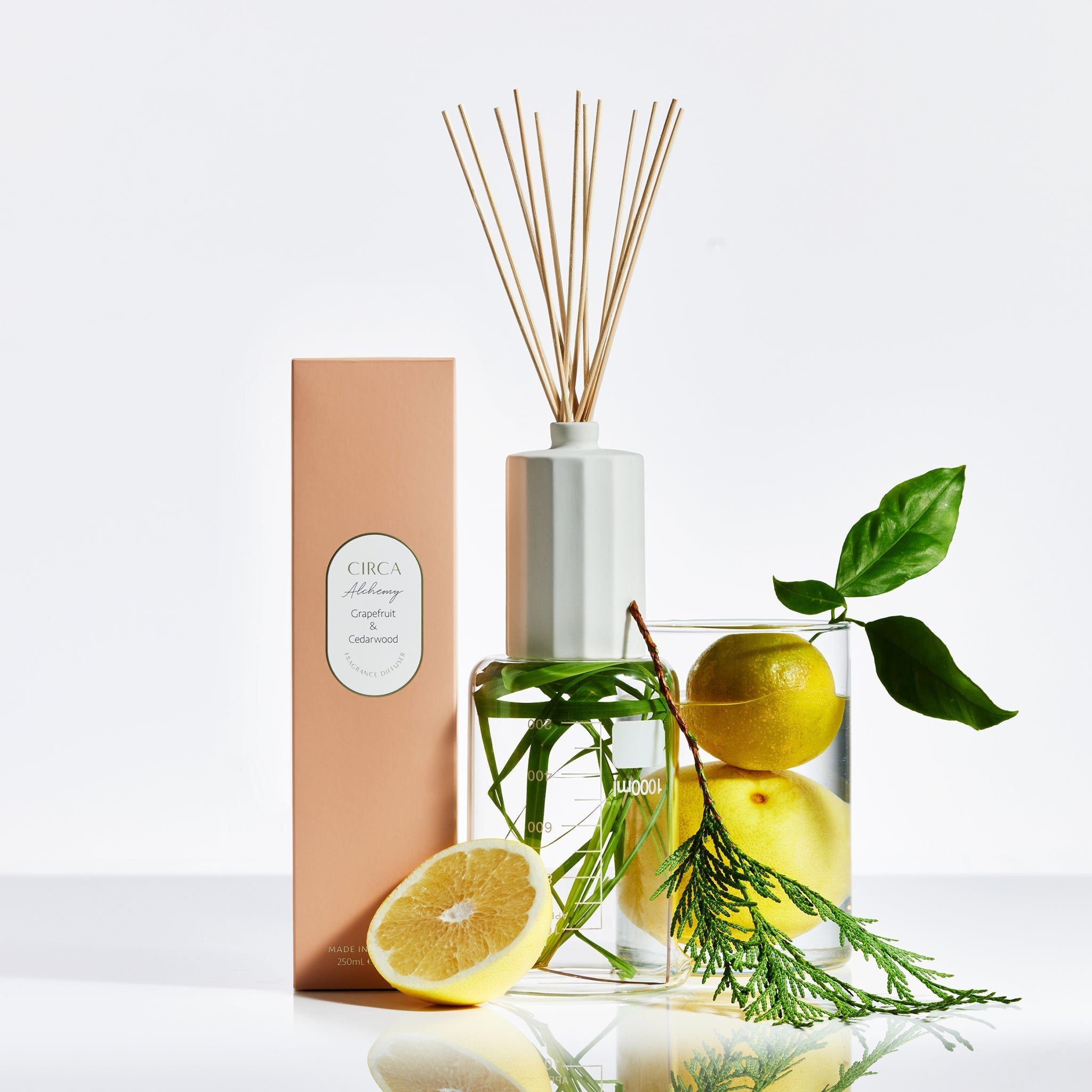 Fragrance Diffuser 250mL - Bathroom Alchemy - Grapefruit & Cedarwood-Candles & Fragrance-Circa-The Bay Room