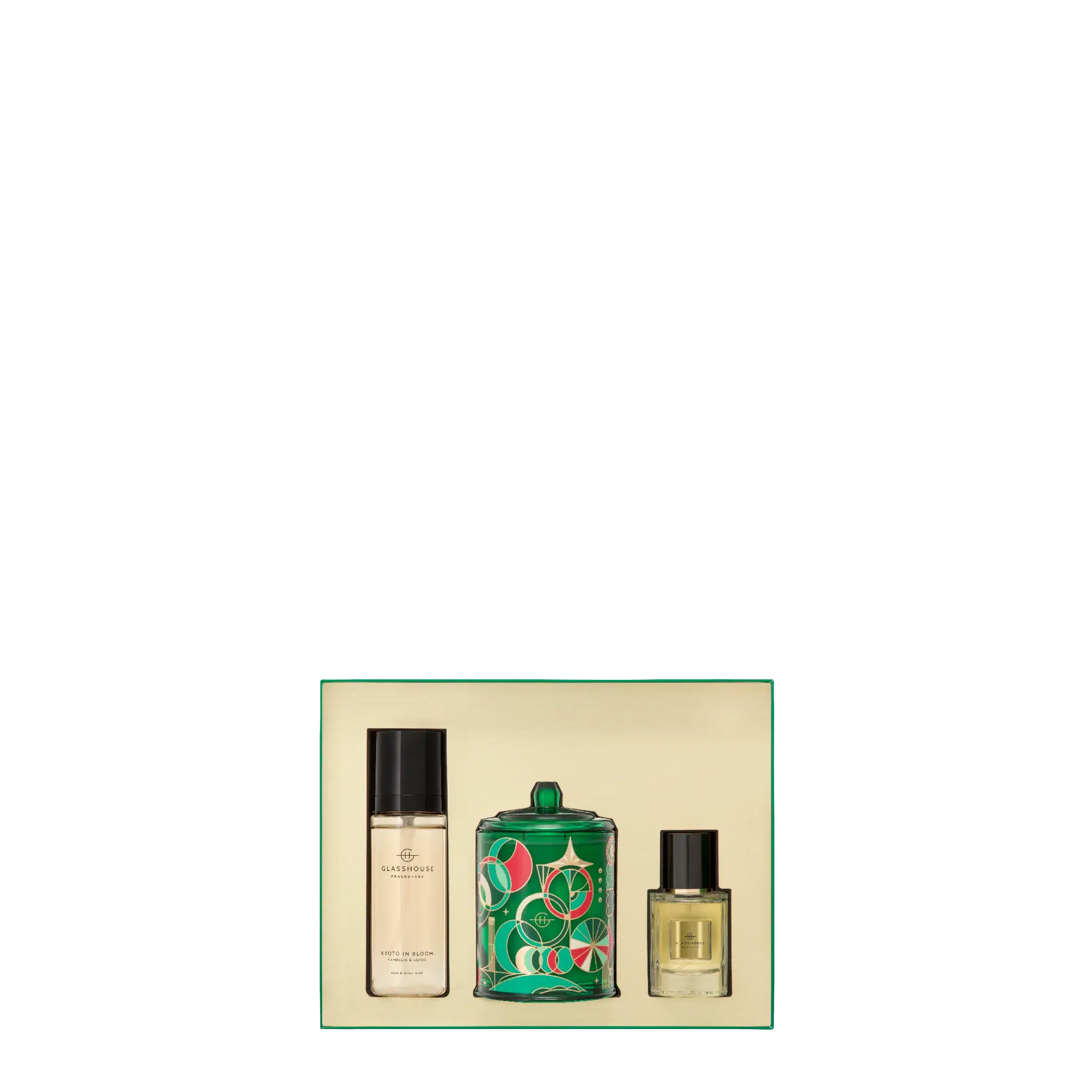 Fragrance Trio Gift Set - 200g Candle, 30ml EDP & 100ml Hair & Body Mist - Kyoto in Bloom-Christmas-Glasshouse-The Bay Room