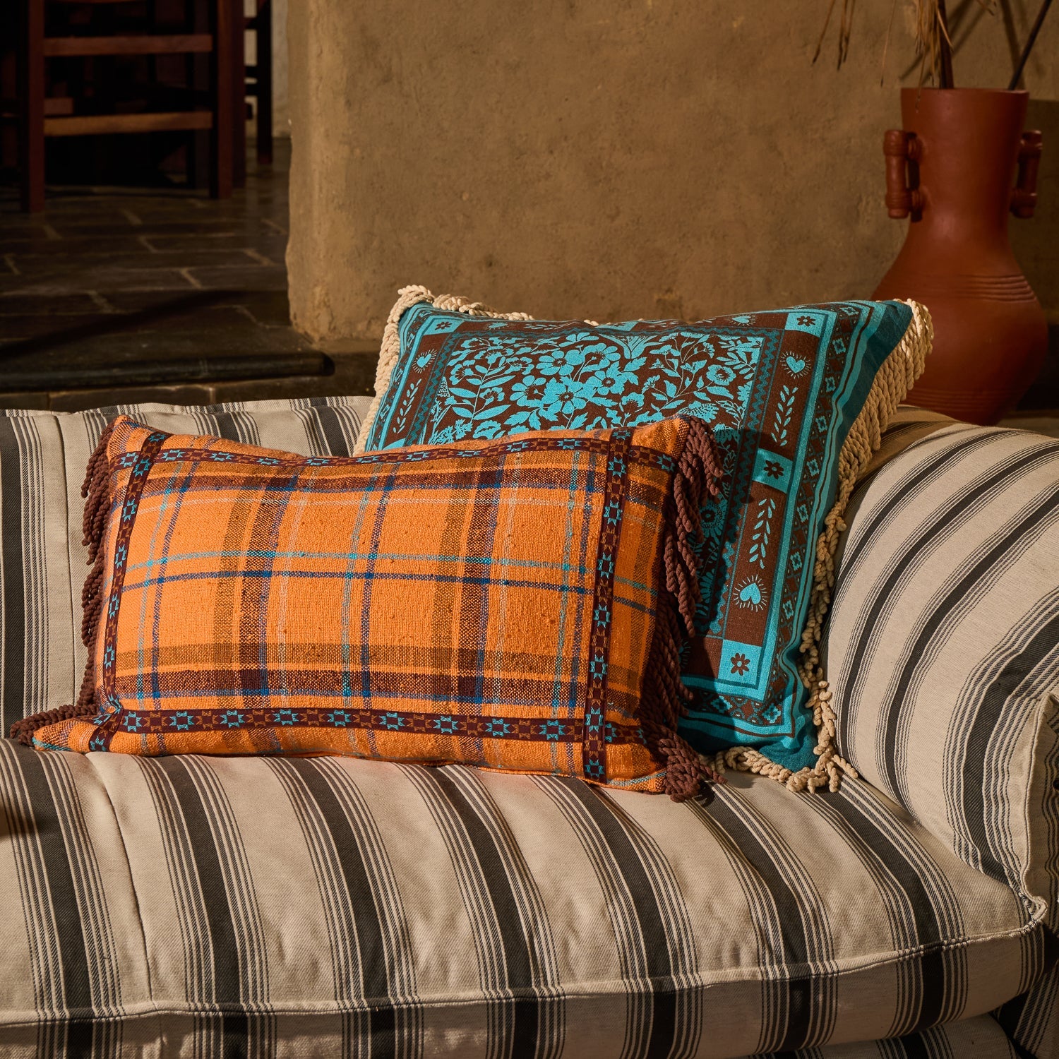Frances Woven Cushion - Citrine-Soft Furnishings-Sage & Clare-The Bay Room