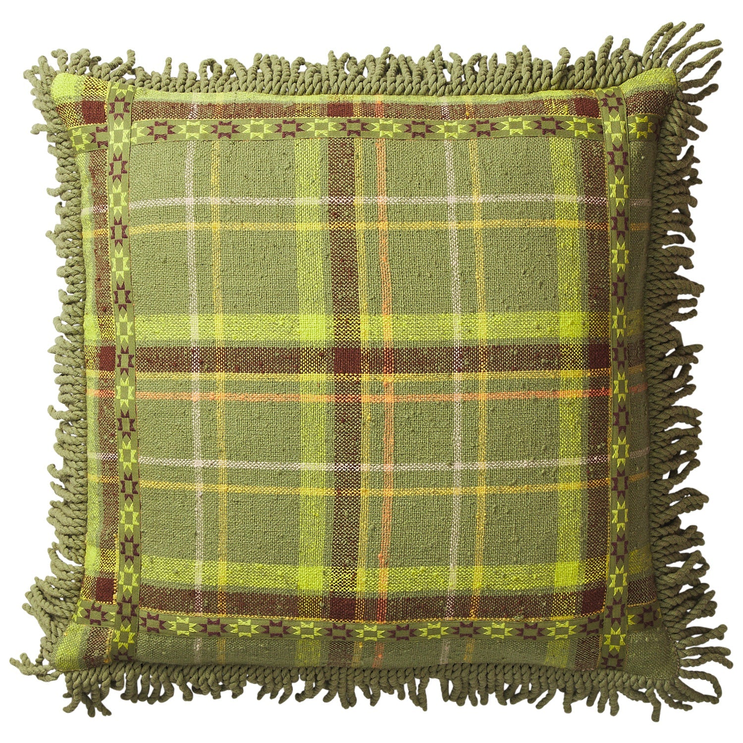 Frances Woven Cushion - Moss-Soft Furnishings-Sage & Clare-The Bay Room