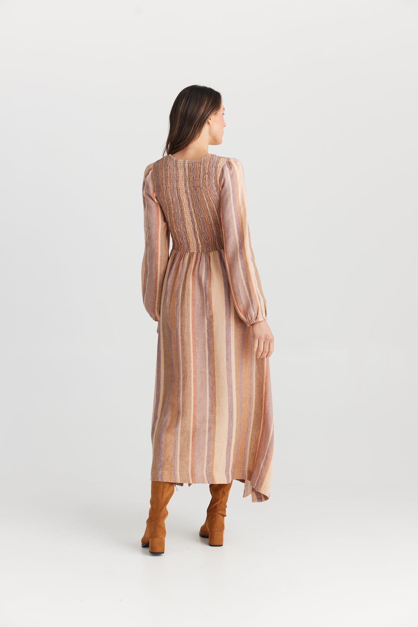 Francisco Dress - Santal Stripe-Dresses-The Shanty Corporation-The Bay Room