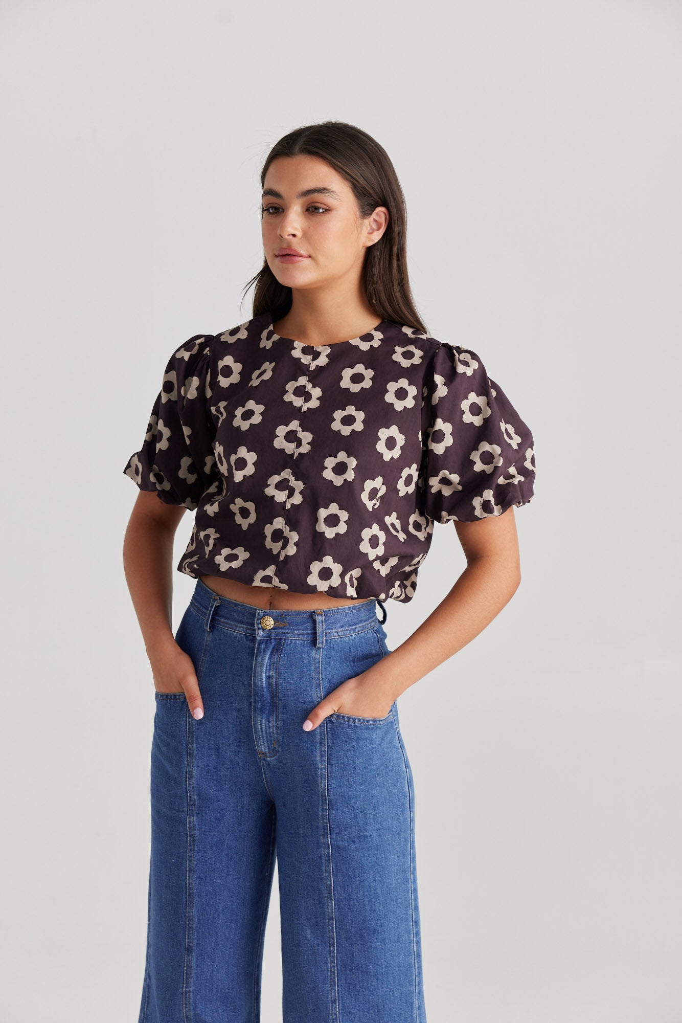 Frankie Top - Tonal Floral-Tops-Daisy Says-The Bay Room