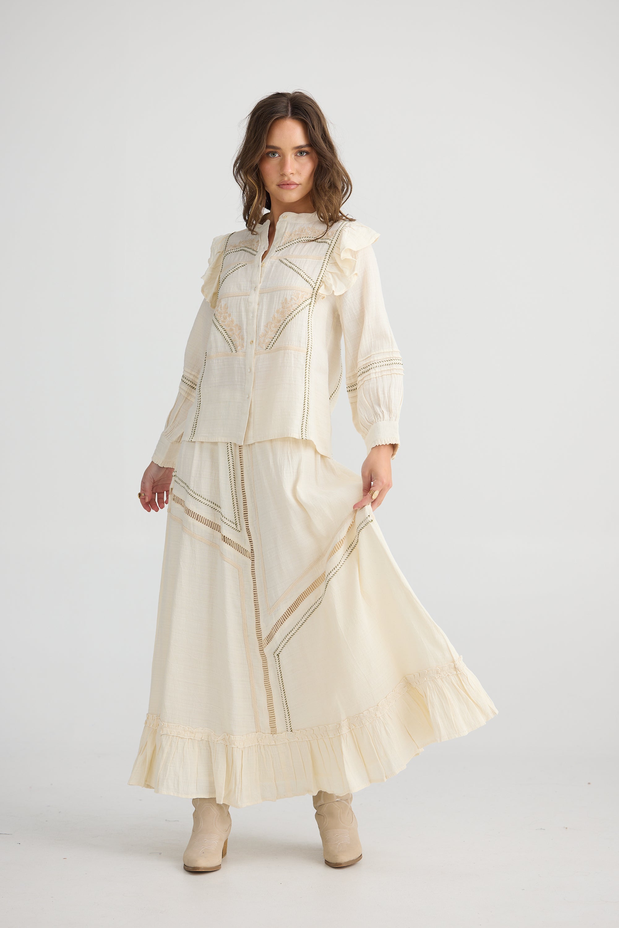 Freya Blouse - Off White-Tops-Talisman-The Bay Room