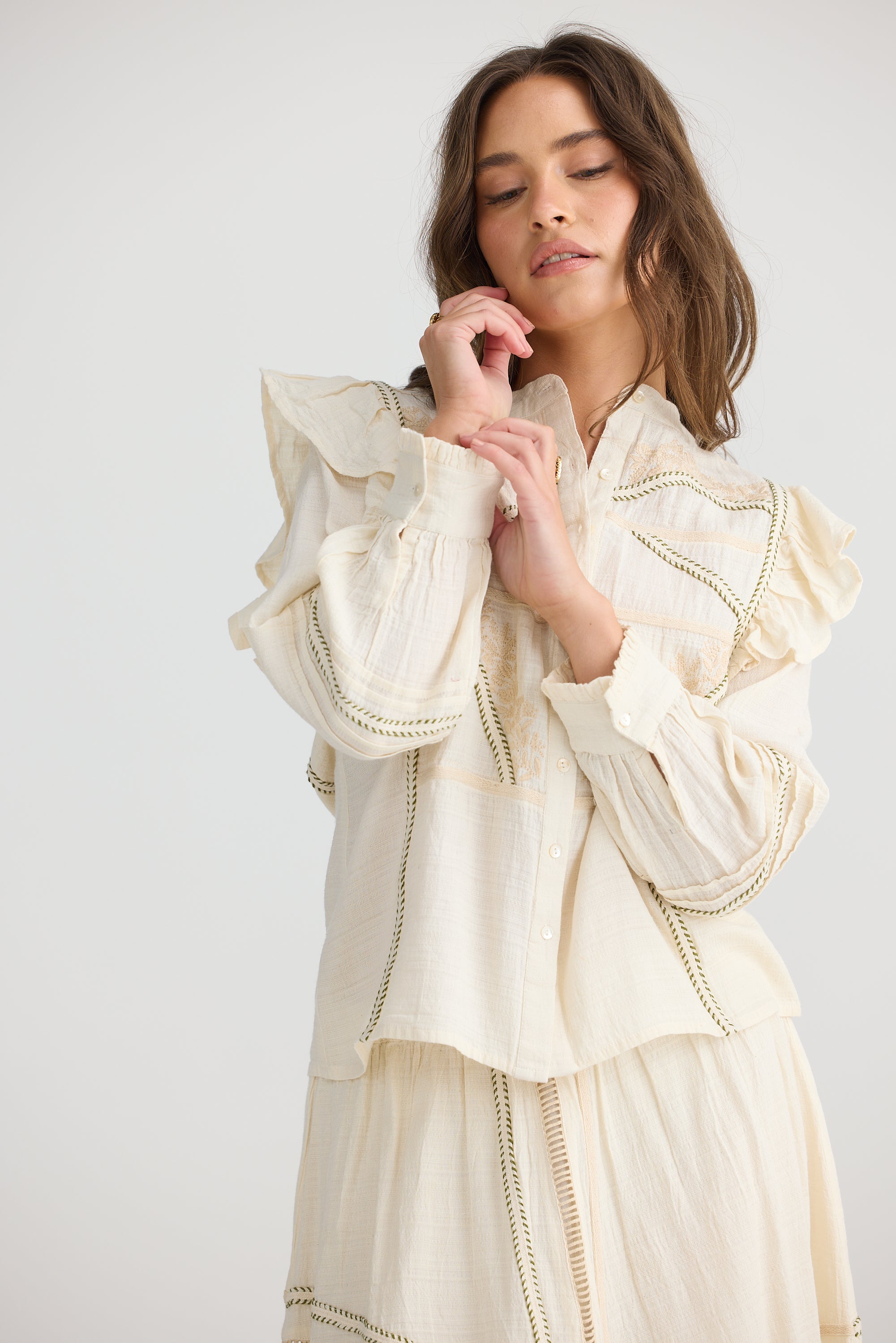 Freya Blouse - Off White-Tops-Talisman-The Bay Room