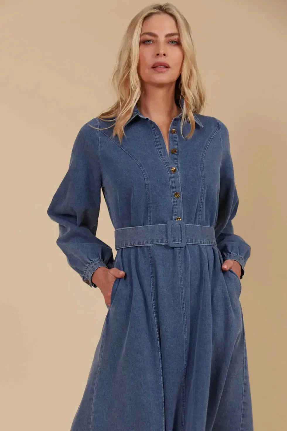 Freya Dress - Denim-Dresses-Isle Of Mine-The Bay Room