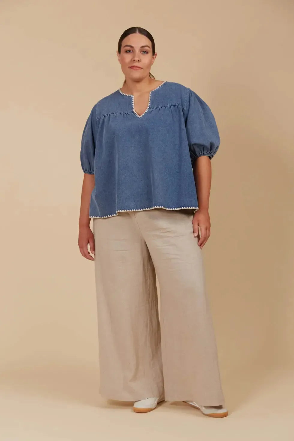 Freya Top - Denim-Tops-Isle Of Mine-The Bay Room