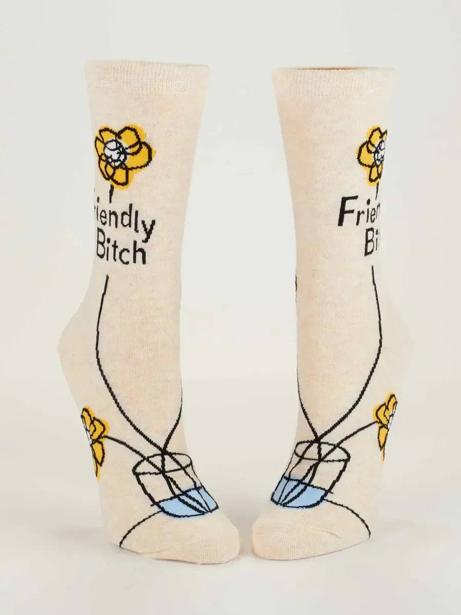 Friendly Bitch Women's Crew Socks-Fun & Games-Blue Q-The Bay Room
