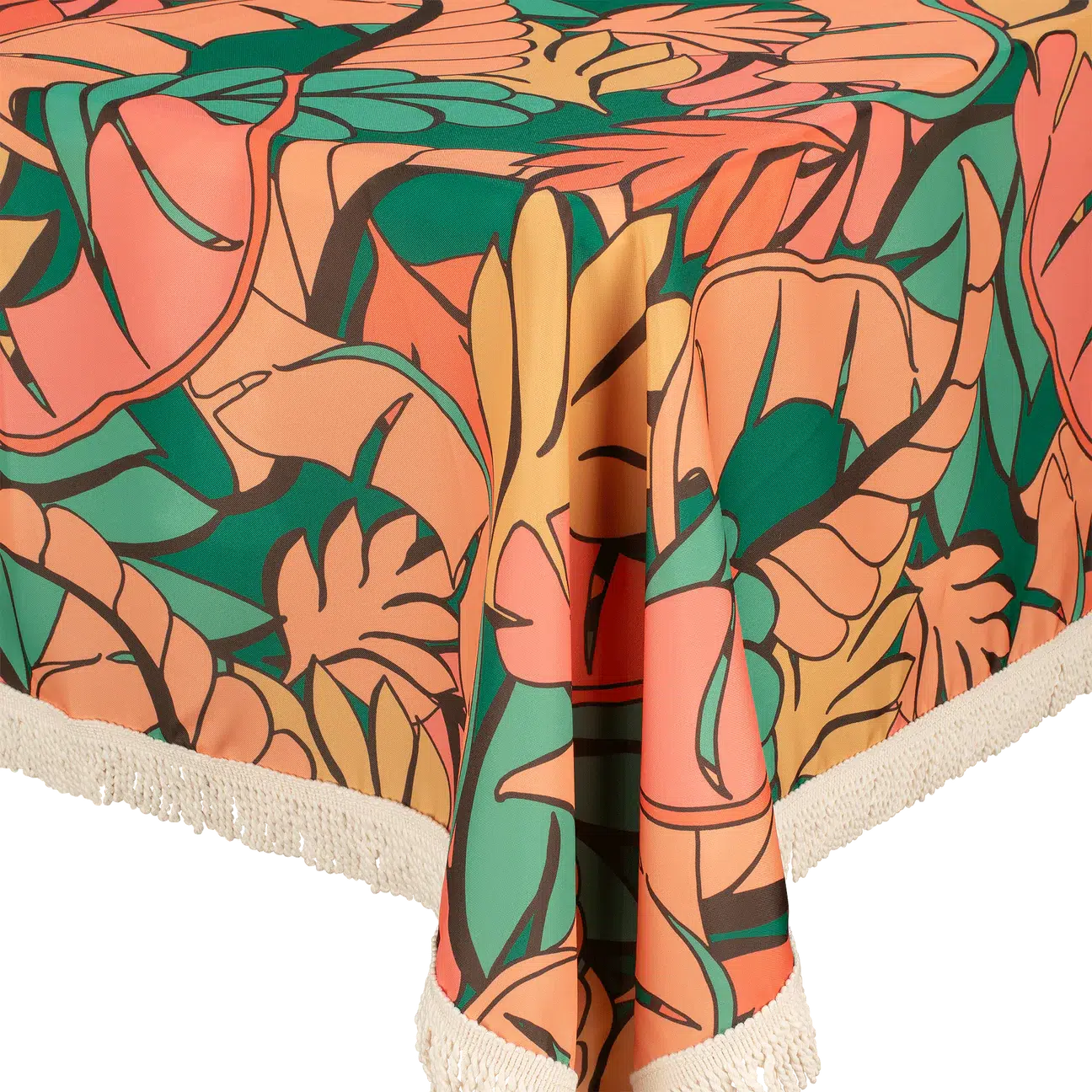 Fringed Tablecloth Amazon Jungle-Travel & Outdoors-Kollab-The Bay Room