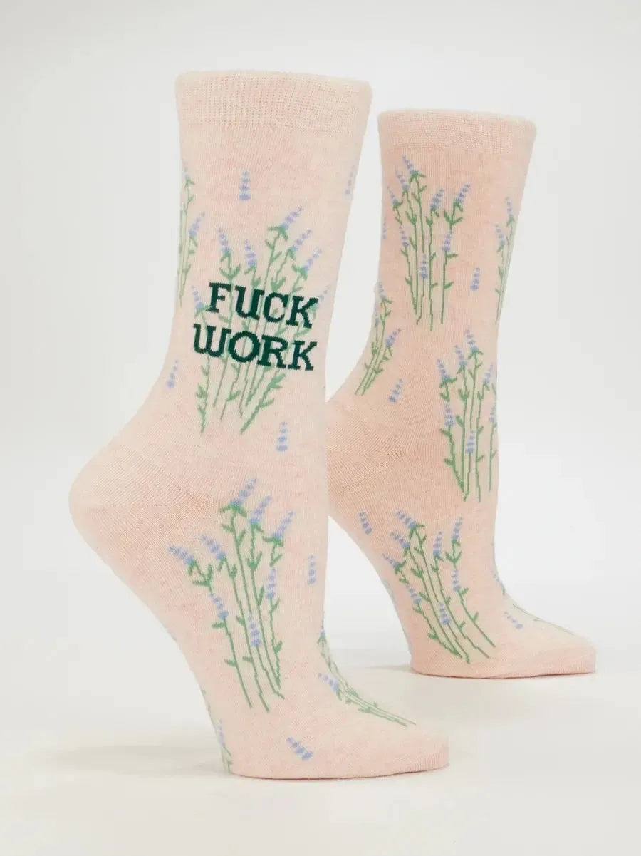 Fuck Work Women's Crew Socks-Fun & Games-Blue Q-The Bay Room