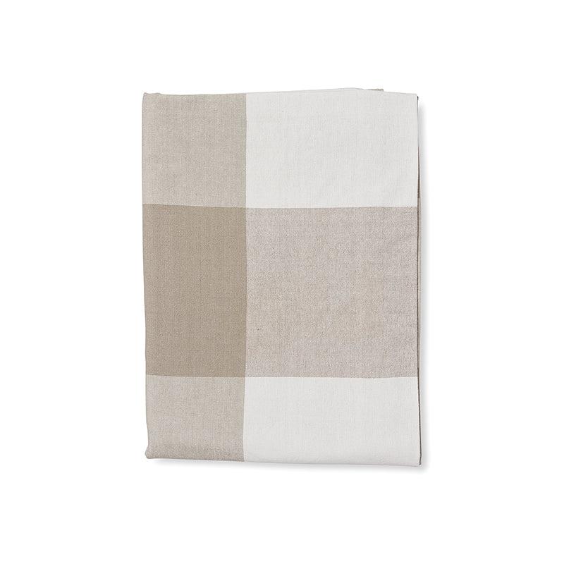 Garner Check Neutral Tablecloth 150x230cm-Soft Furnishings-Madras Link-The Bay Room