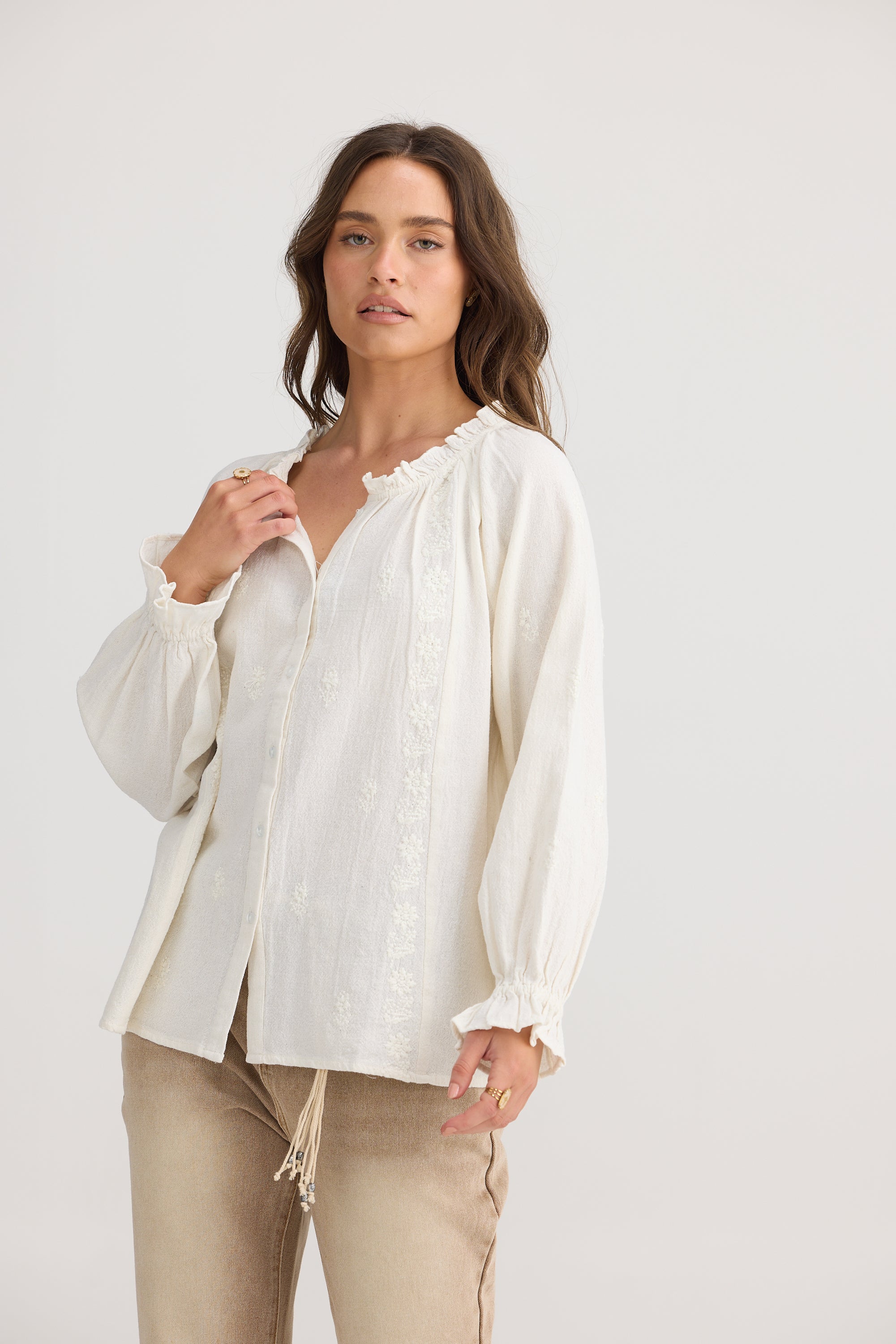Gemini Blouse - Off White-Tops-Talisman-The Bay Room