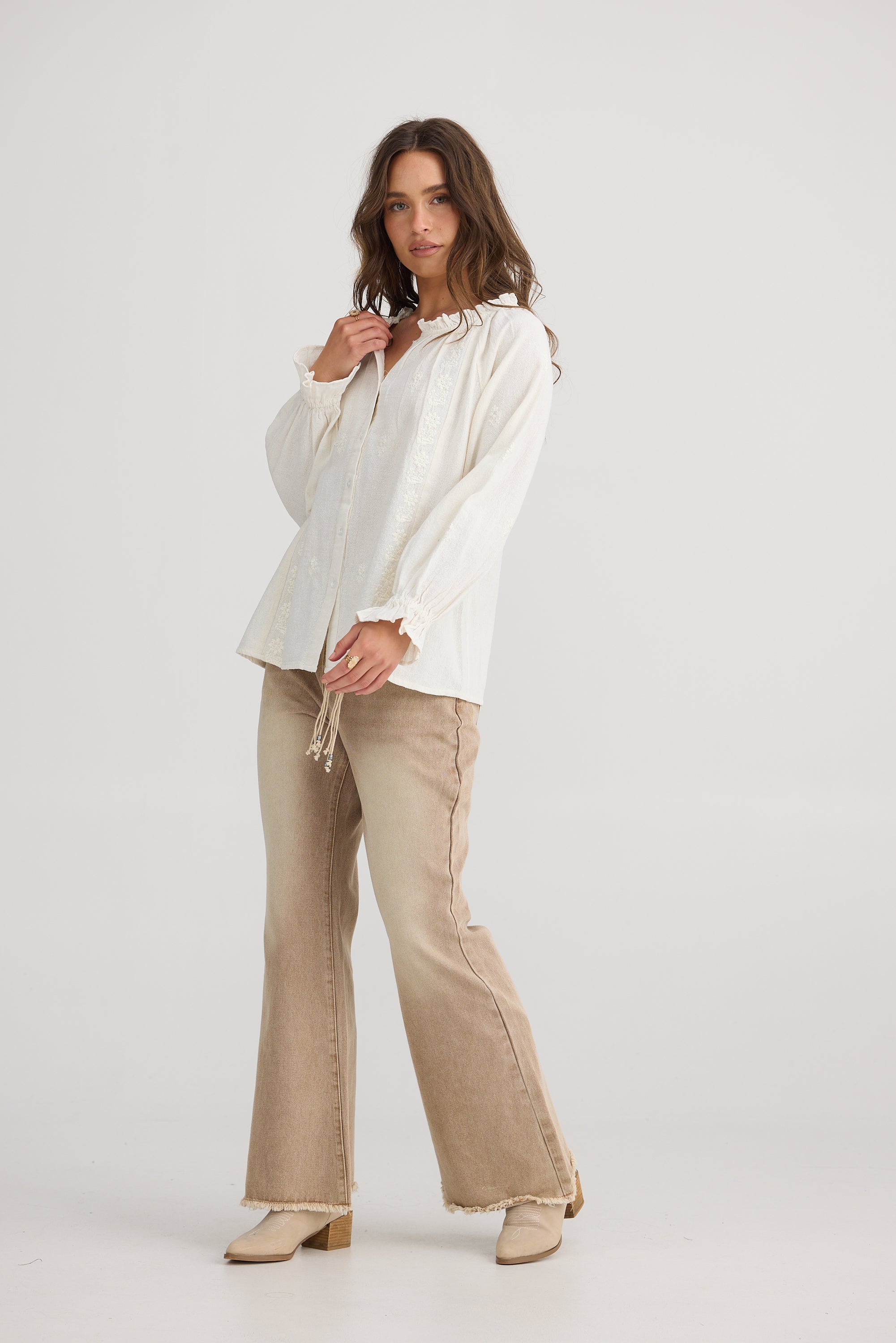 Gemini Blouse - Off White-Tops-Talisman-The Bay Room