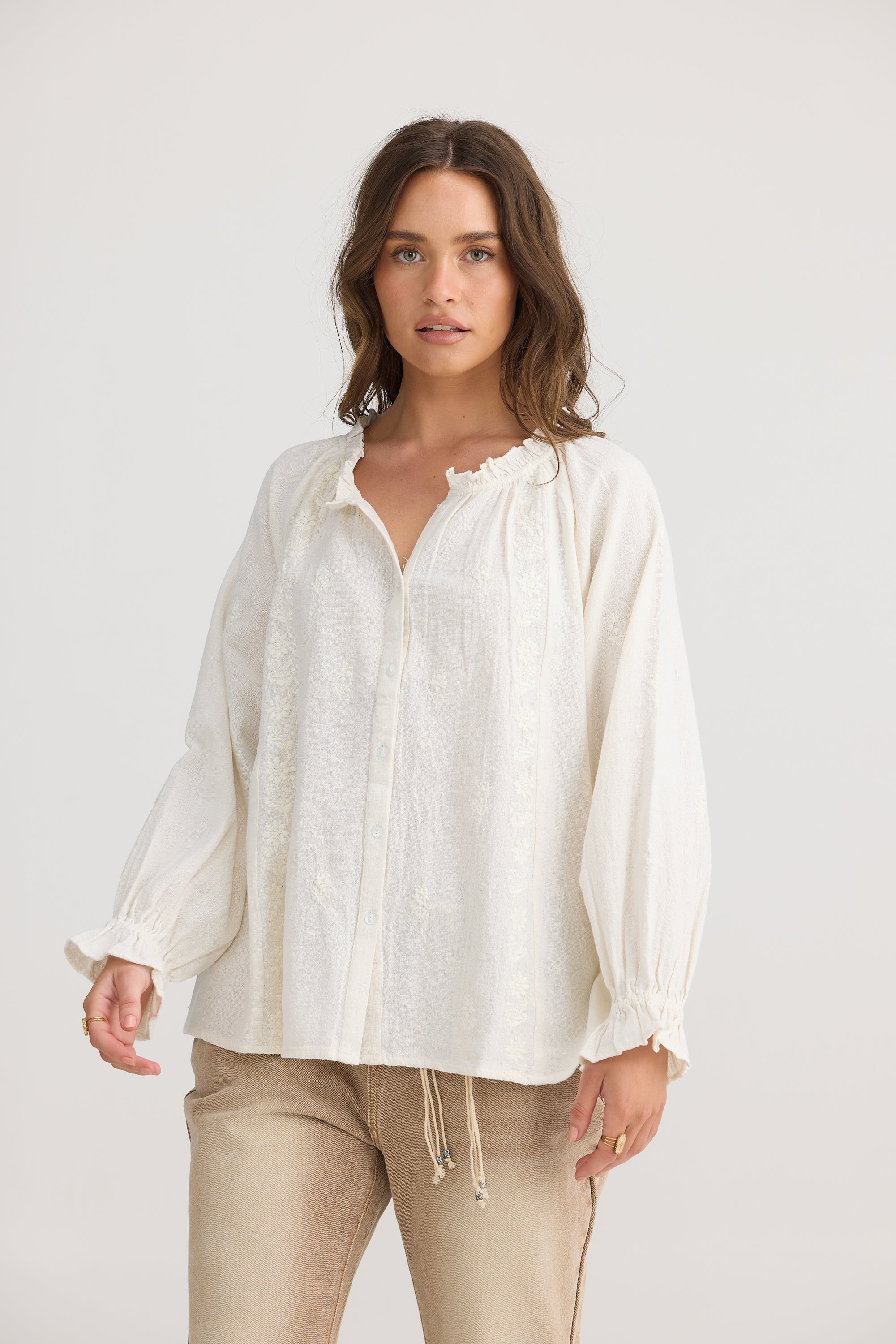 Gemini Blouse - Off White-Tops-Talisman-The Bay Room