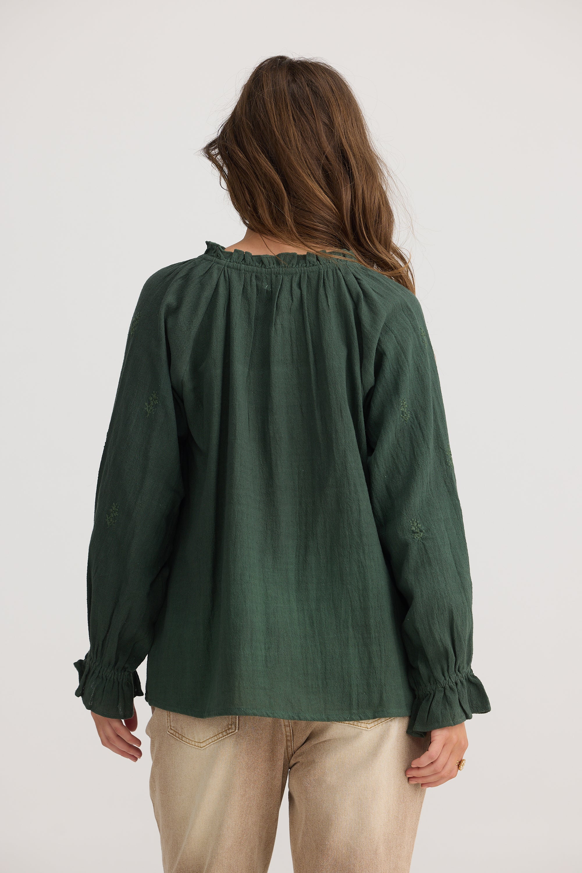 Gemini Blouse - Olive-Tops-Talisman-The Bay Room