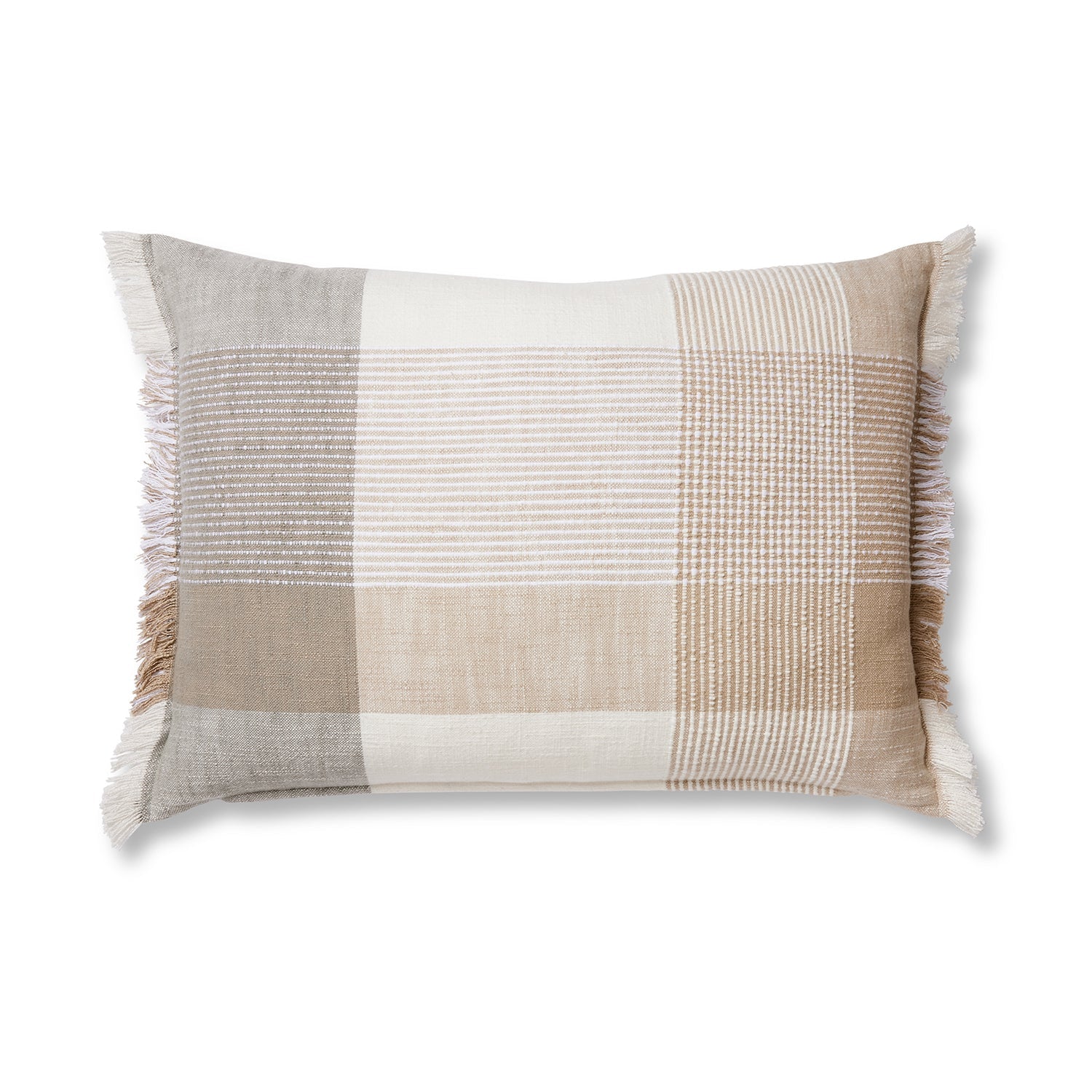 George Charcoal Woven Cushion 40x60cm-Soft Furnishings-Madras Link-The Bay Room