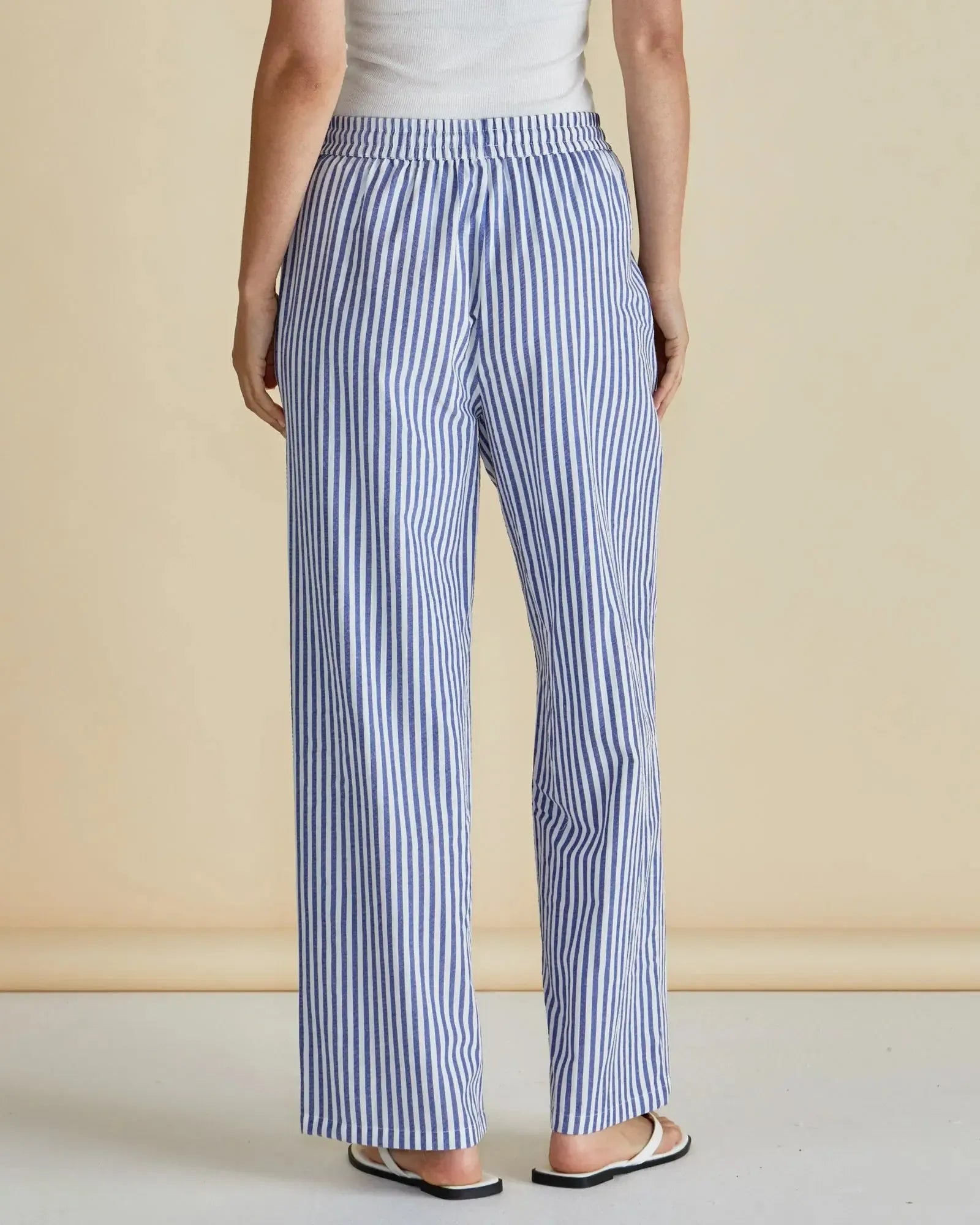Georgie Pants - Navy Stripe-Pants-Betty Basics-The Bay Room