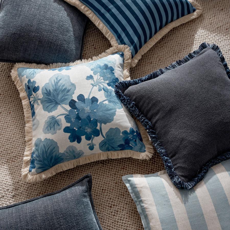 Geranium Blue Cushion 50x50cm-Soft Furnishings-Madras Link-The Bay Room