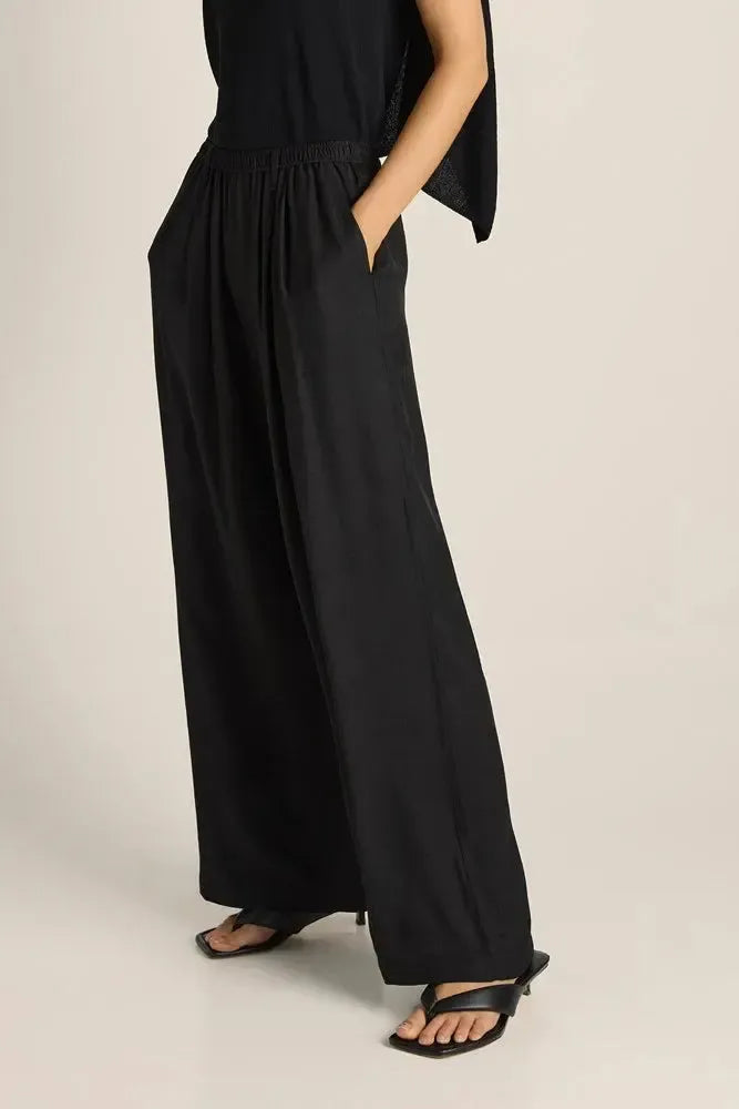 Gianna Acetate Pant - Black-Pants-Fate + Becker-The Bay Room