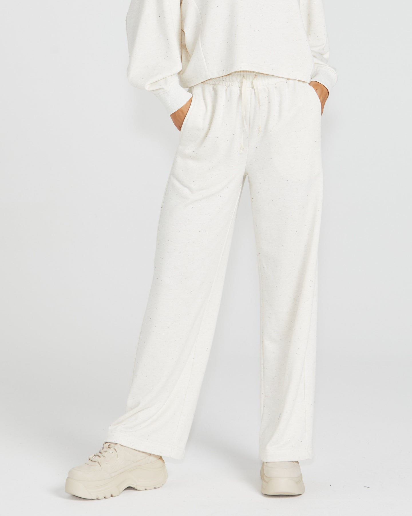 Giselle Sweatpant - Cream Fleck-Pants-SASS-The Bay Room