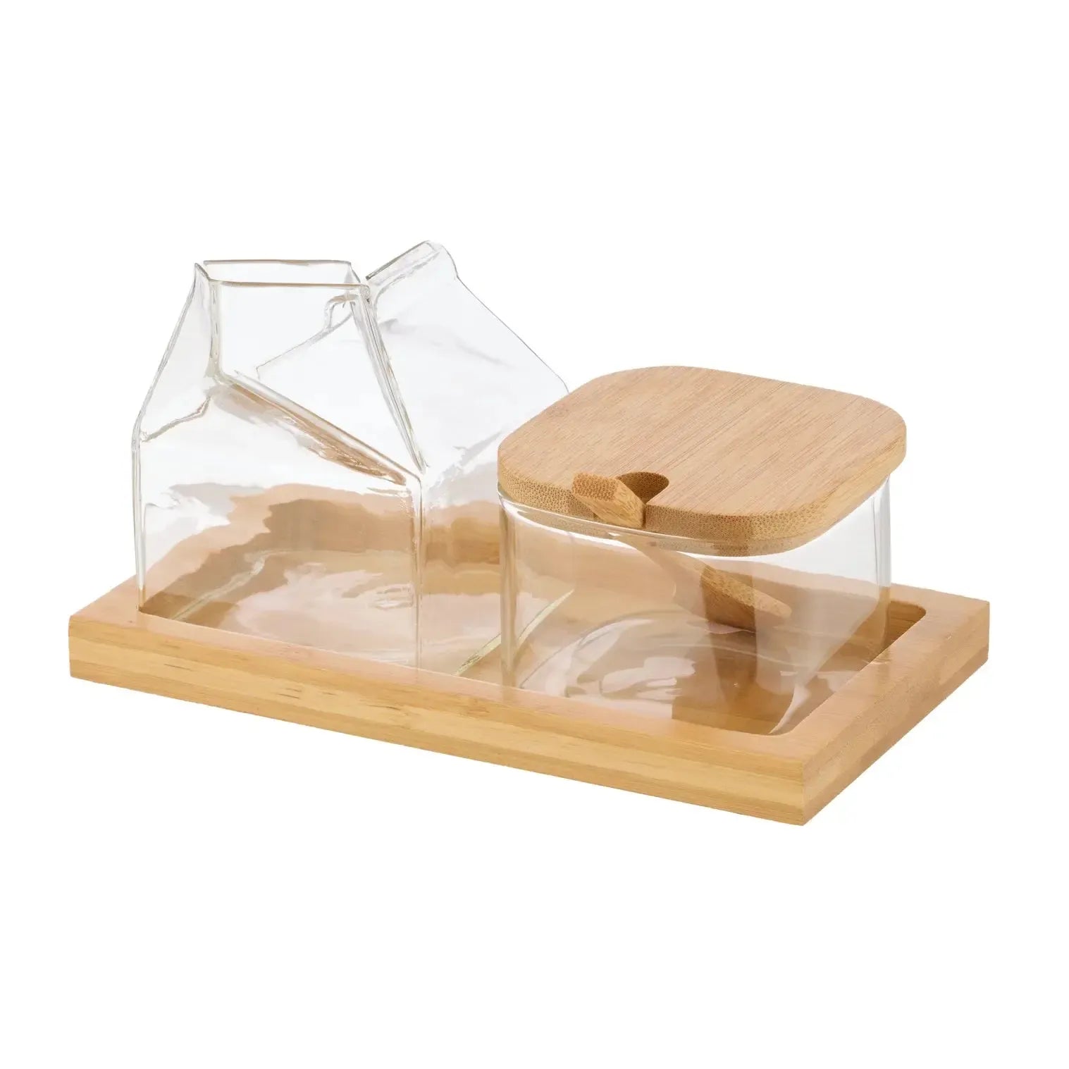 Glass Milk & Sugar Set-Kitchenware-Leaf & Bean-The Bay Room