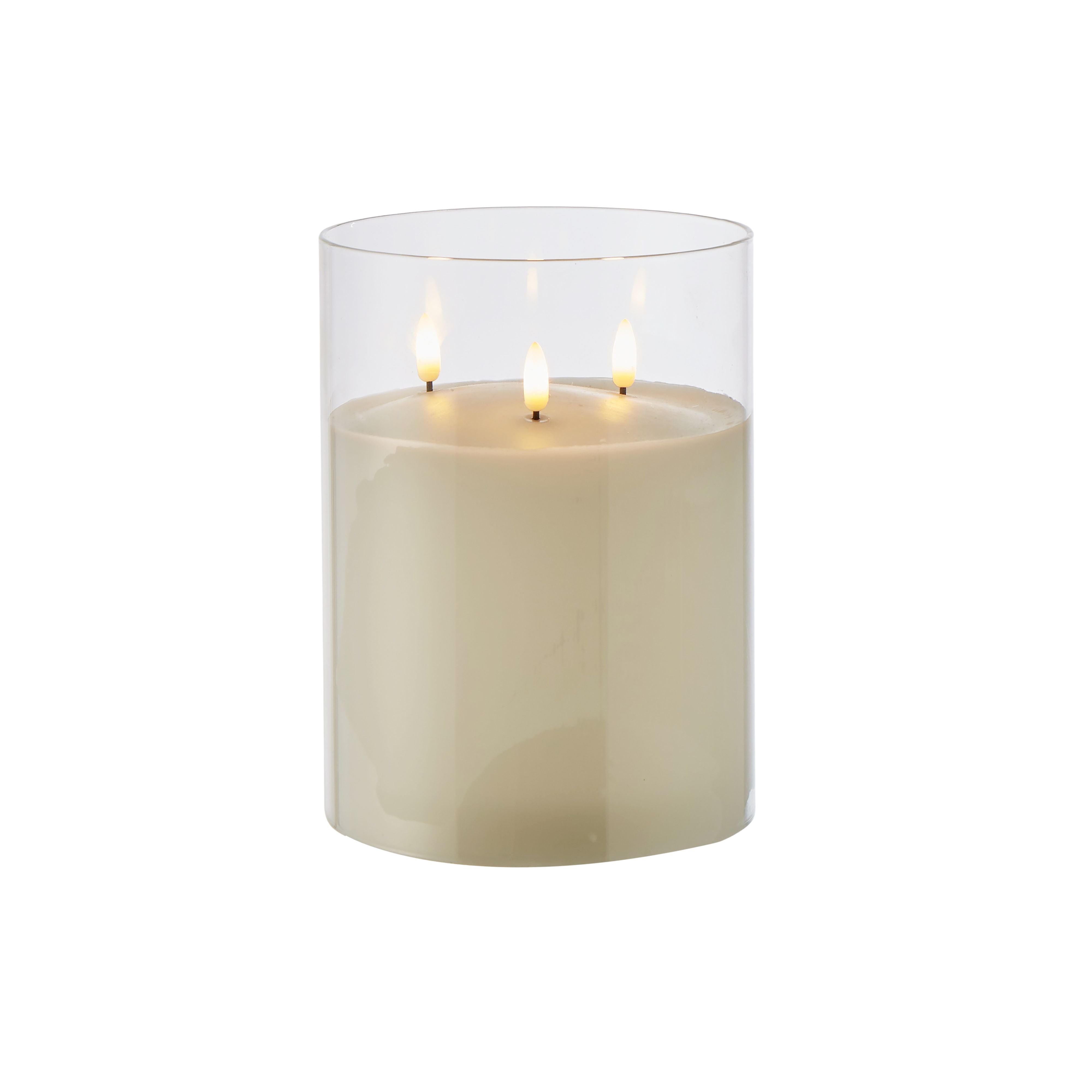 Glass Triflame Candle Clear 20cm-Christmas-Rogue Home-The Bay Room