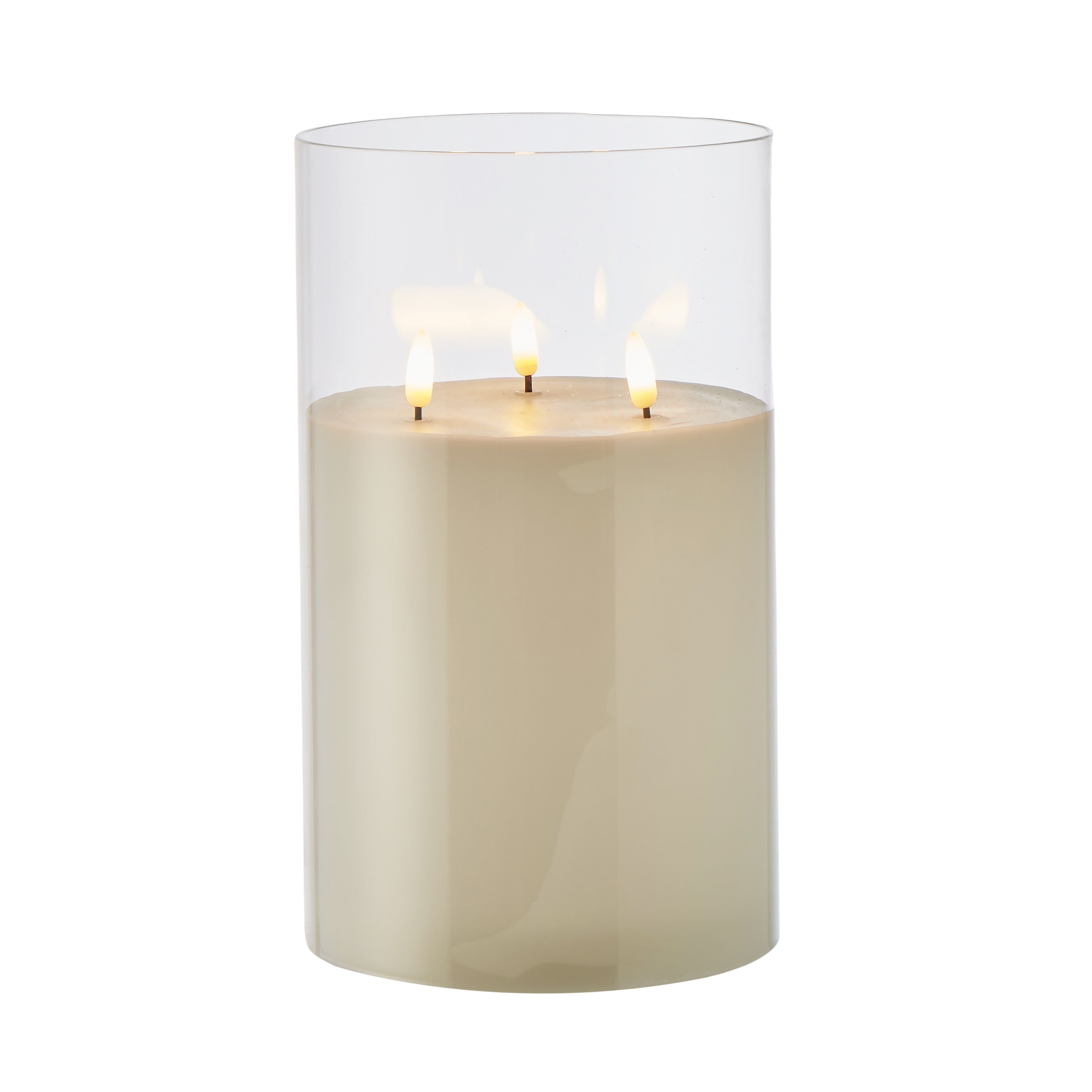 Glass Triflame Candle Clear 25cm-Christmas-Rogue Home-The Bay Room