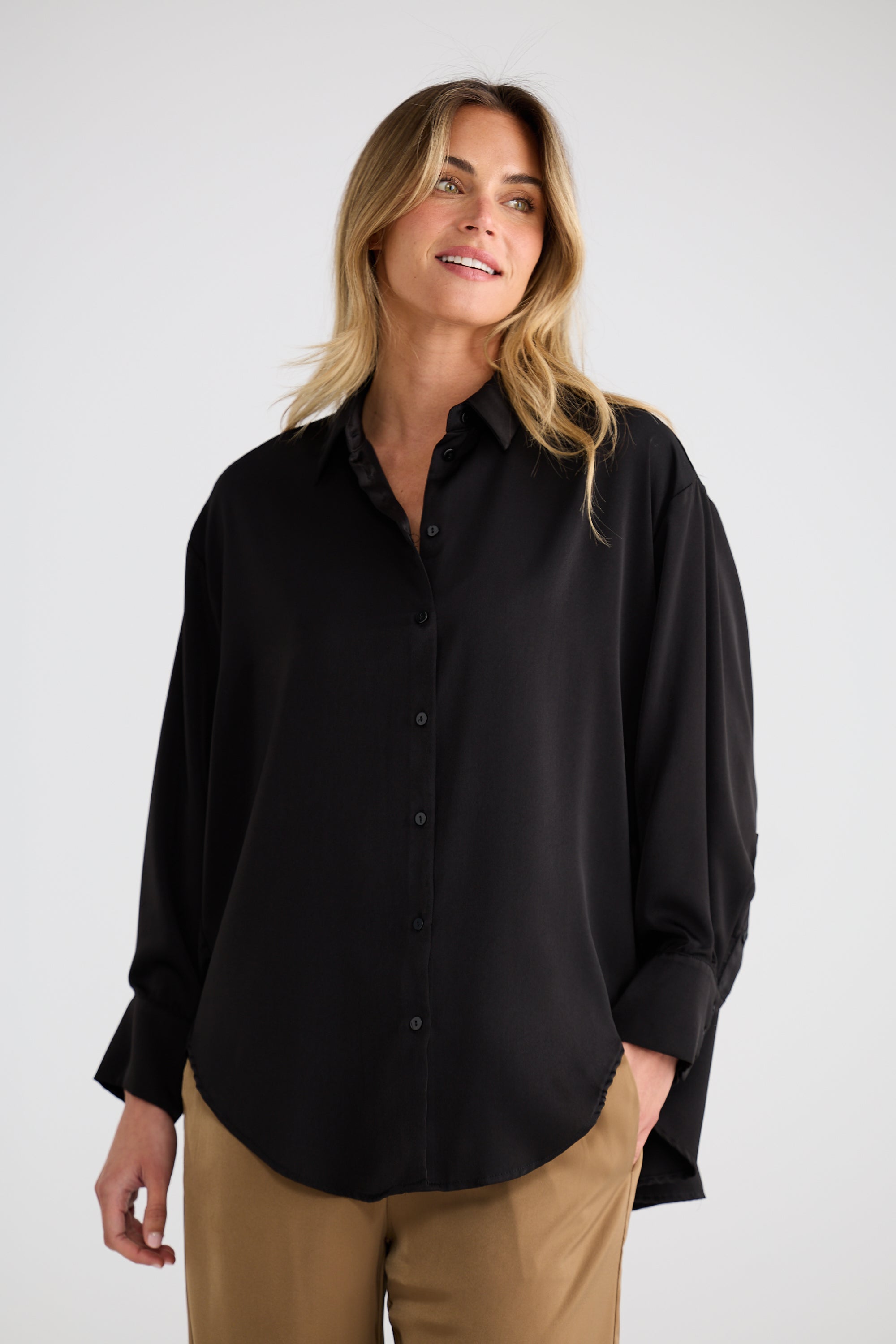 Glenda Shirt - Black-Tops-Brave & True-The Bay Room
