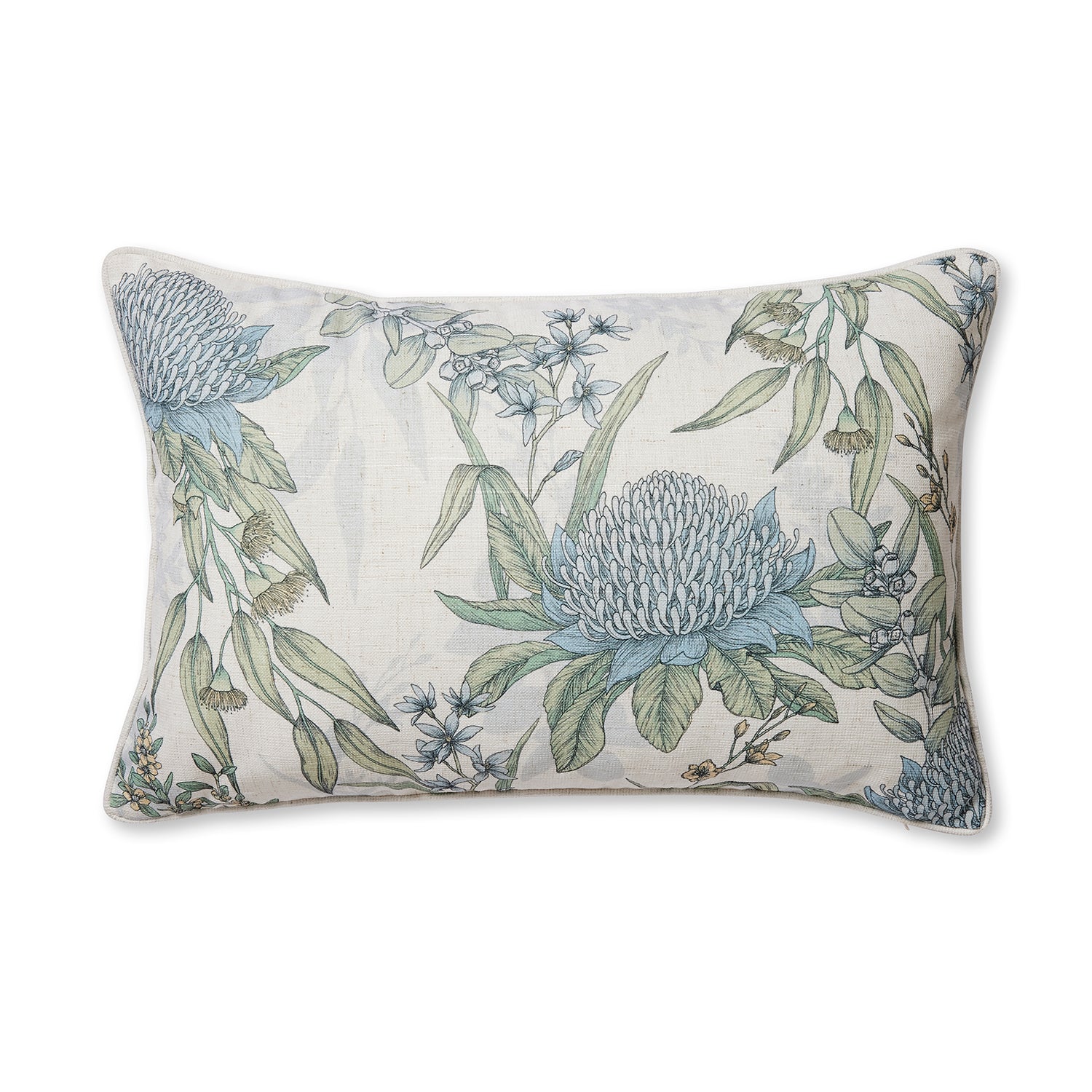 Glenelg White/Blue Cushion 40x60cm-Soft Furnishings-Madras Link-The Bay Room