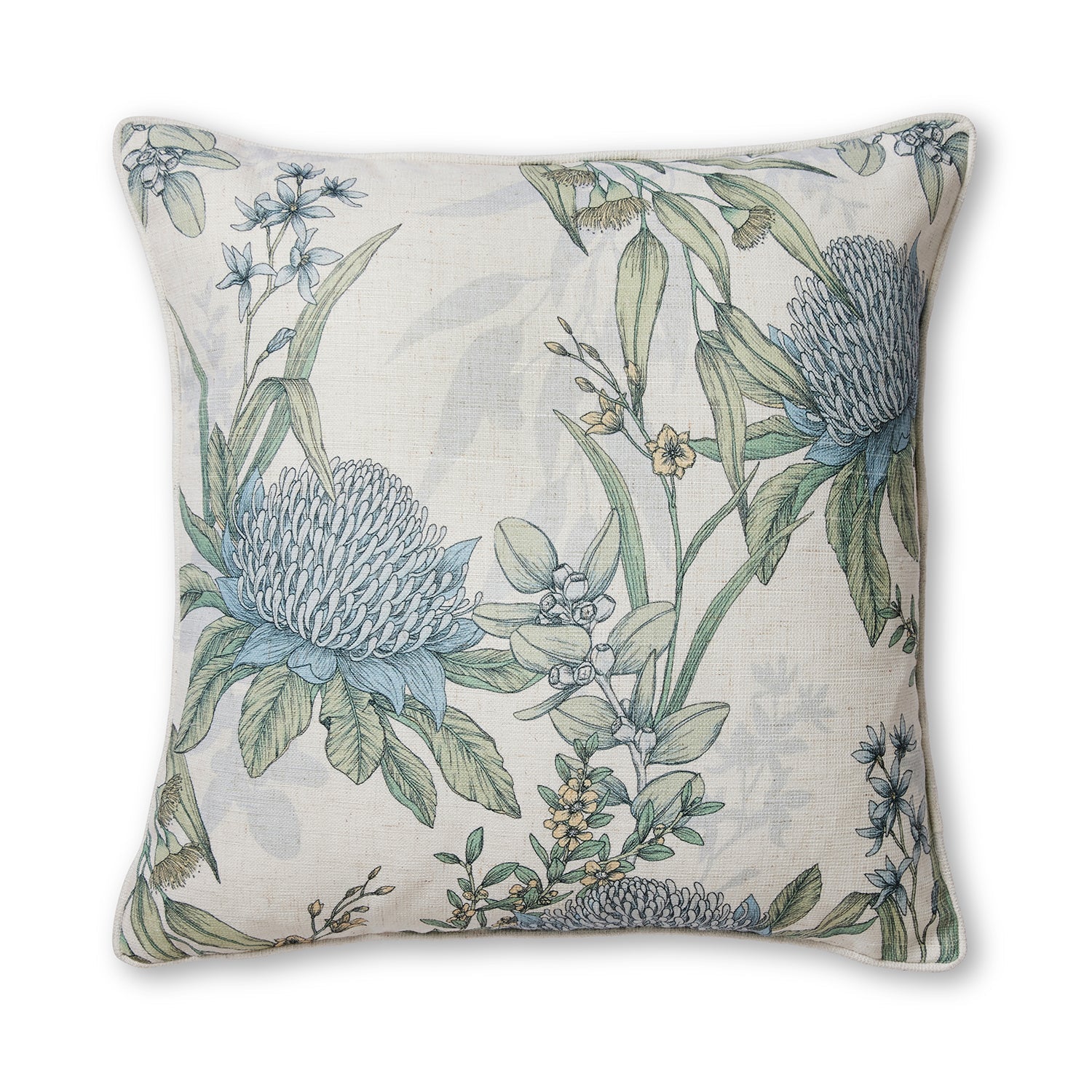 Glenelg White/Blue Cushion 50x50cm-Soft Furnishings-Madras Link-The Bay Room