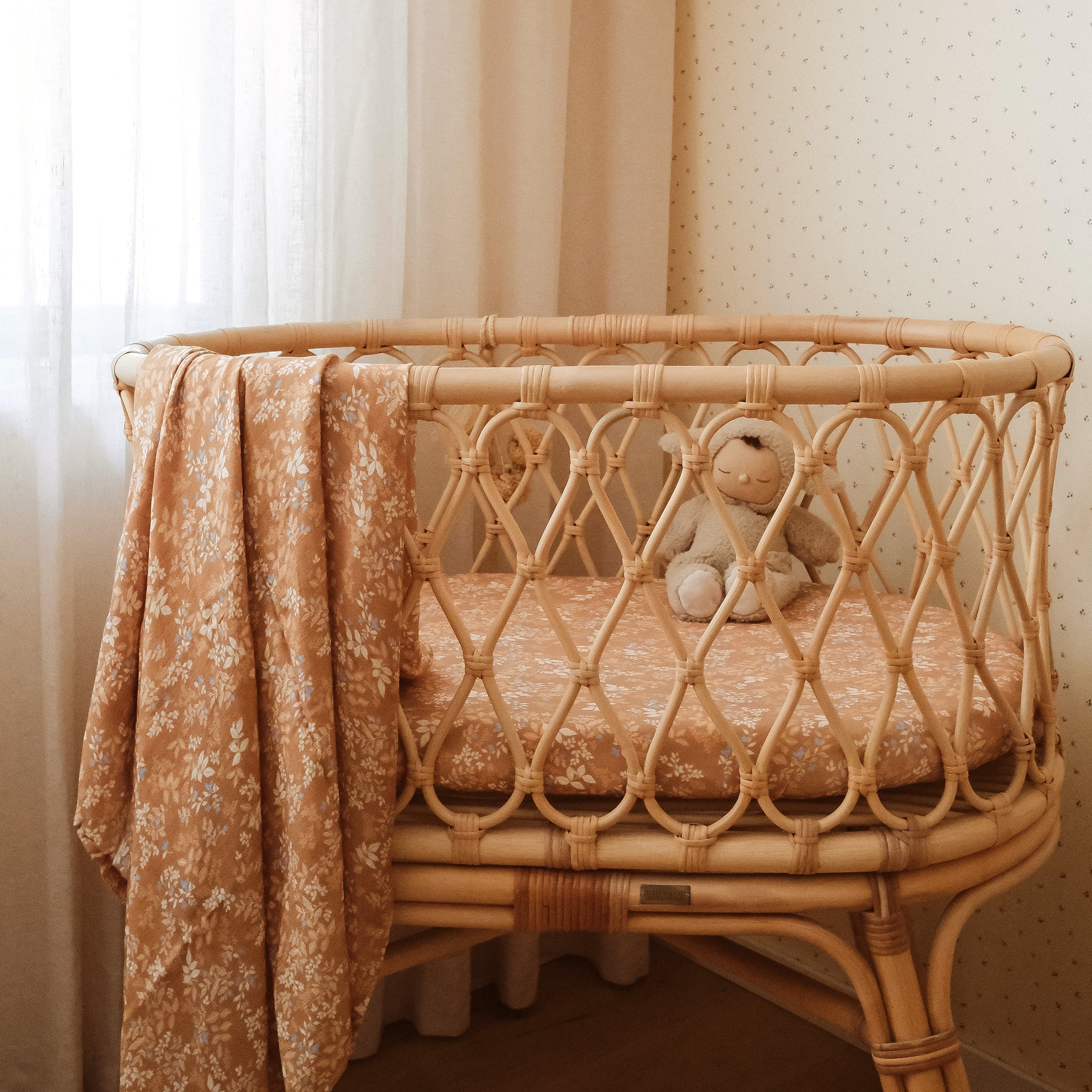 Gold Holly Organic Fitted Bassinet Sheet/Change Pad Cover-Nursery & Nurture-Fox & Fallow-The Bay Room