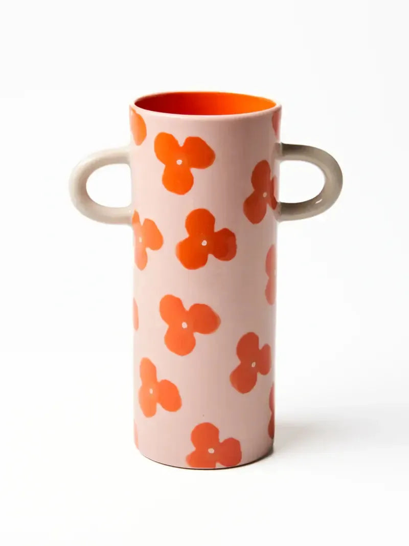 Griffe Pink Red Floral Bud Vase-Pots, Planters & Vases-Jones & Co-The Bay Room