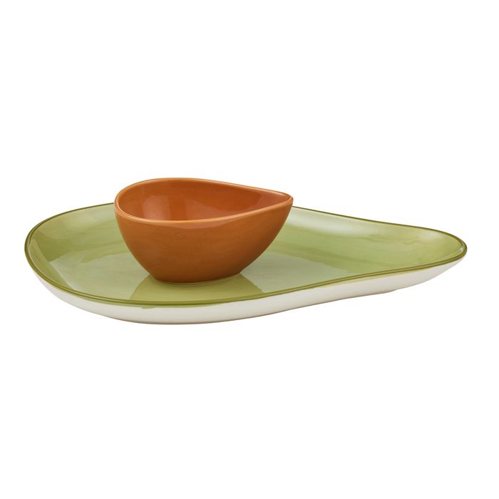 Guac Set/2 Ceramic Chip n Dip 20x30x5.5cm-Dining & Entertaining-Coast To Coast Home-The Bay Room