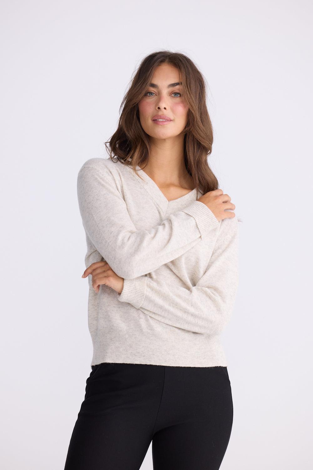 Gwen Knit - Ivory Marle-Knitwear & Jumpers-Brave & True-The Bay Room