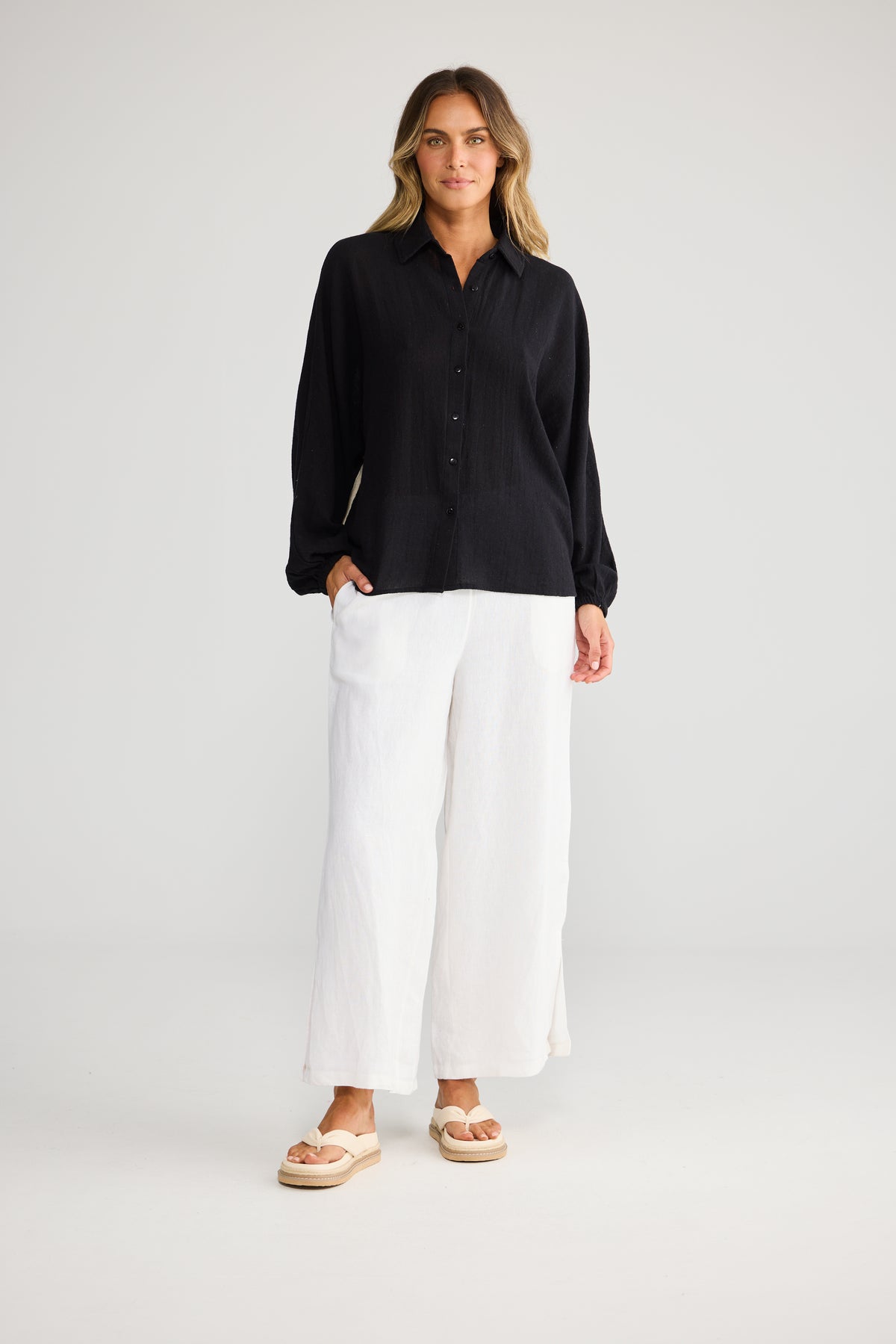Cliffside Shirt - Black with Natural