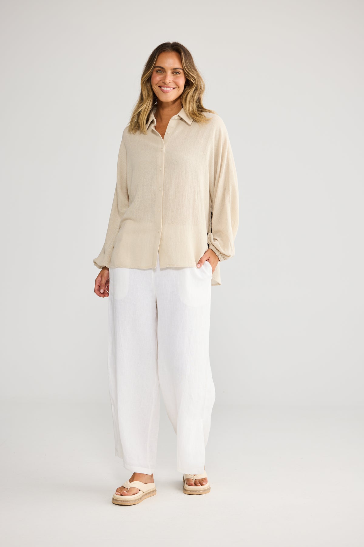Cliffside Shirt - Natural with Black