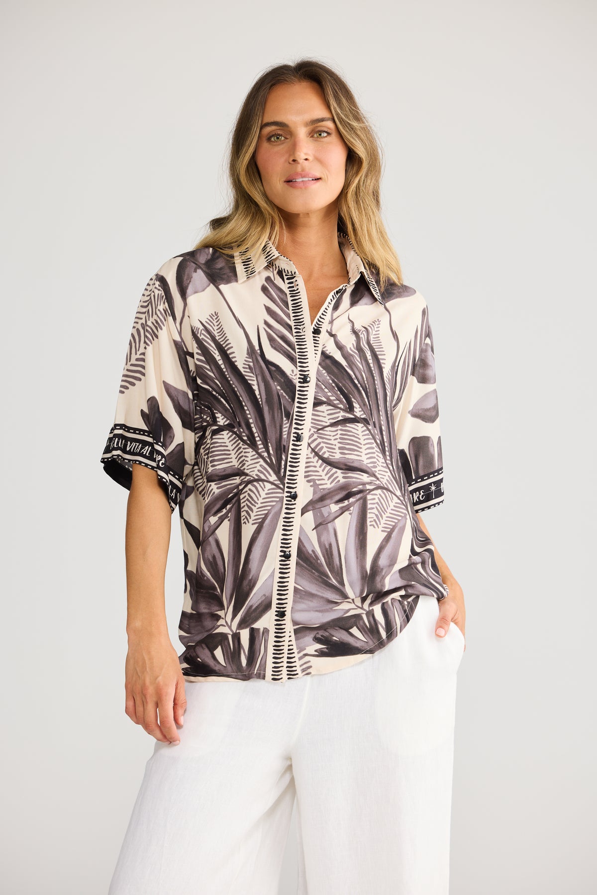 Playa Shirt - Sunset Palm