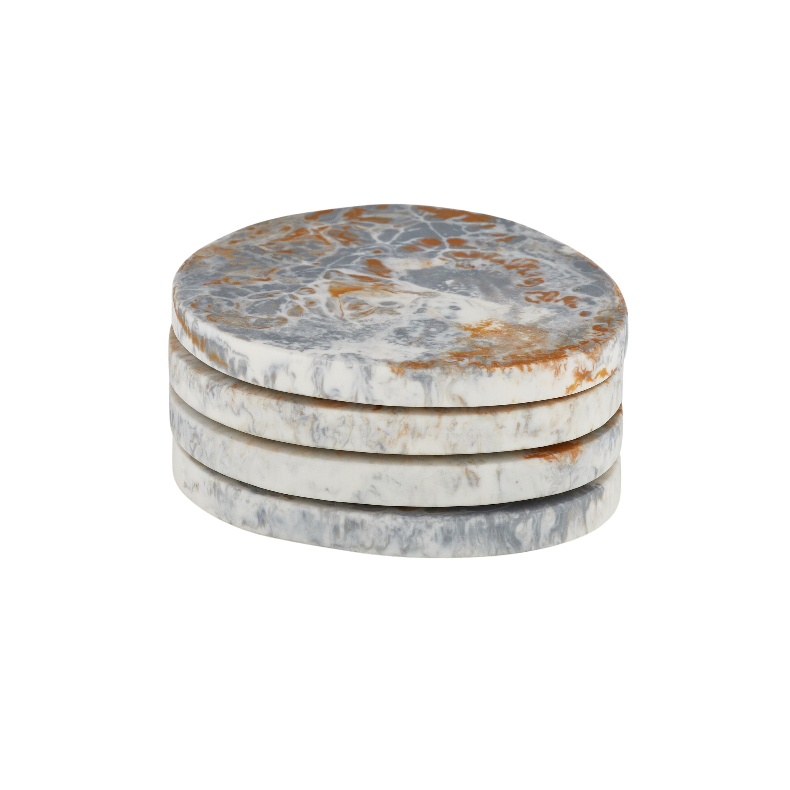 Hadley S/4 Resin Coasters 10cm Steel-Dining & Entertaining-Coast To Coast Home-The Bay Room