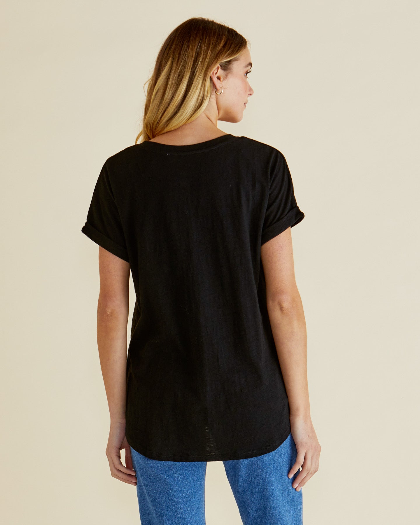 Hailey Short Sleeve Tee - Black-Tops-Betty Basics-The Bay Room