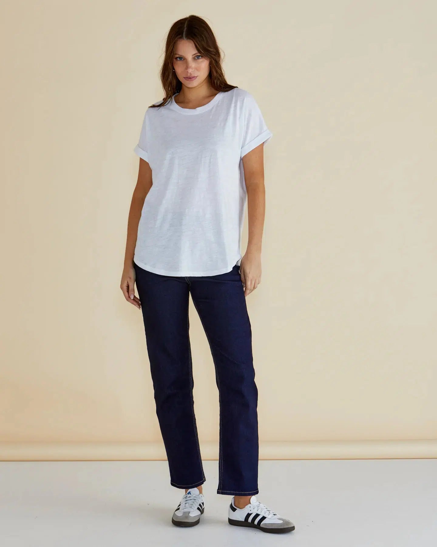 Hailey Short Sleeve Tee - White-Tops-Betty Basics-The Bay Room