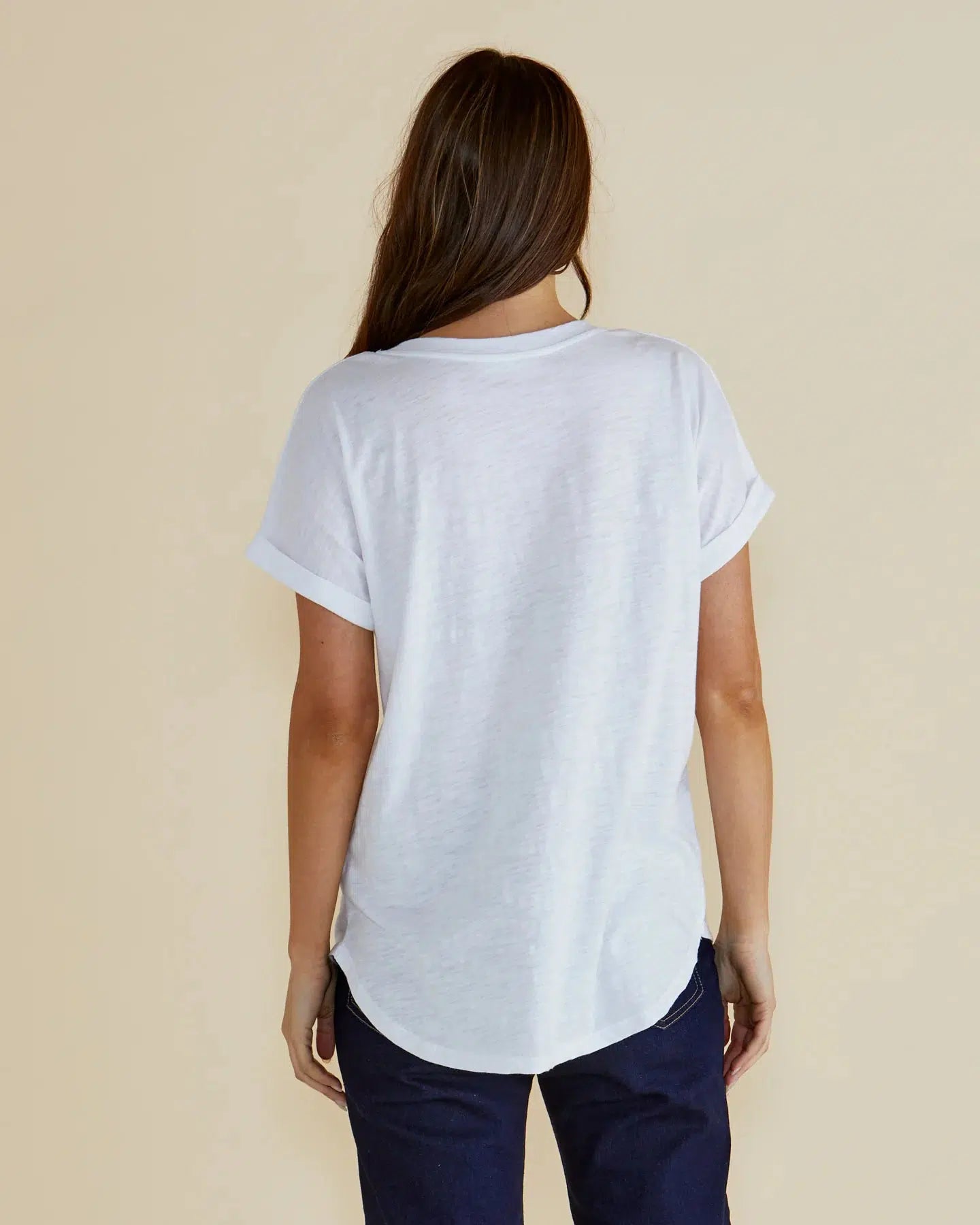 Hailey Short Sleeve Tee - White-Tops-Betty Basics-The Bay Room