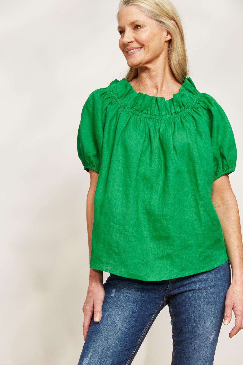 Halcyon Ruched Top - Emerald-General-Eb & Ive-The Bay Room